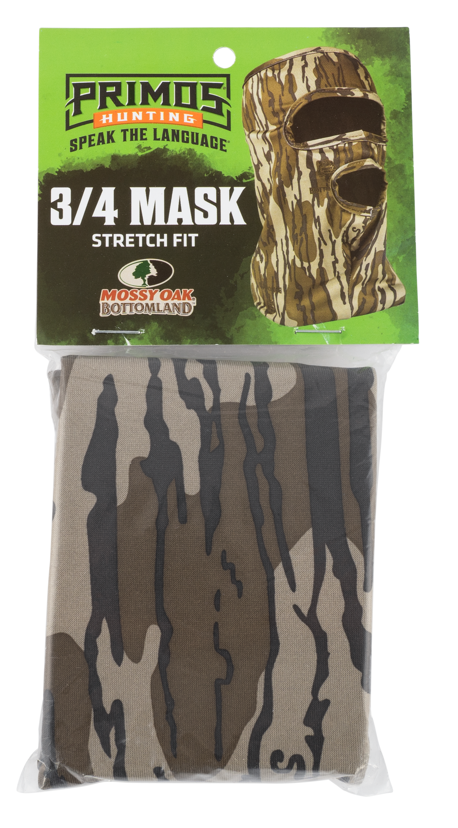 Primos PS6665 Stretch FitMossy Oak Original BottomLand Neoprene 3/4 Face Mask OSFA
