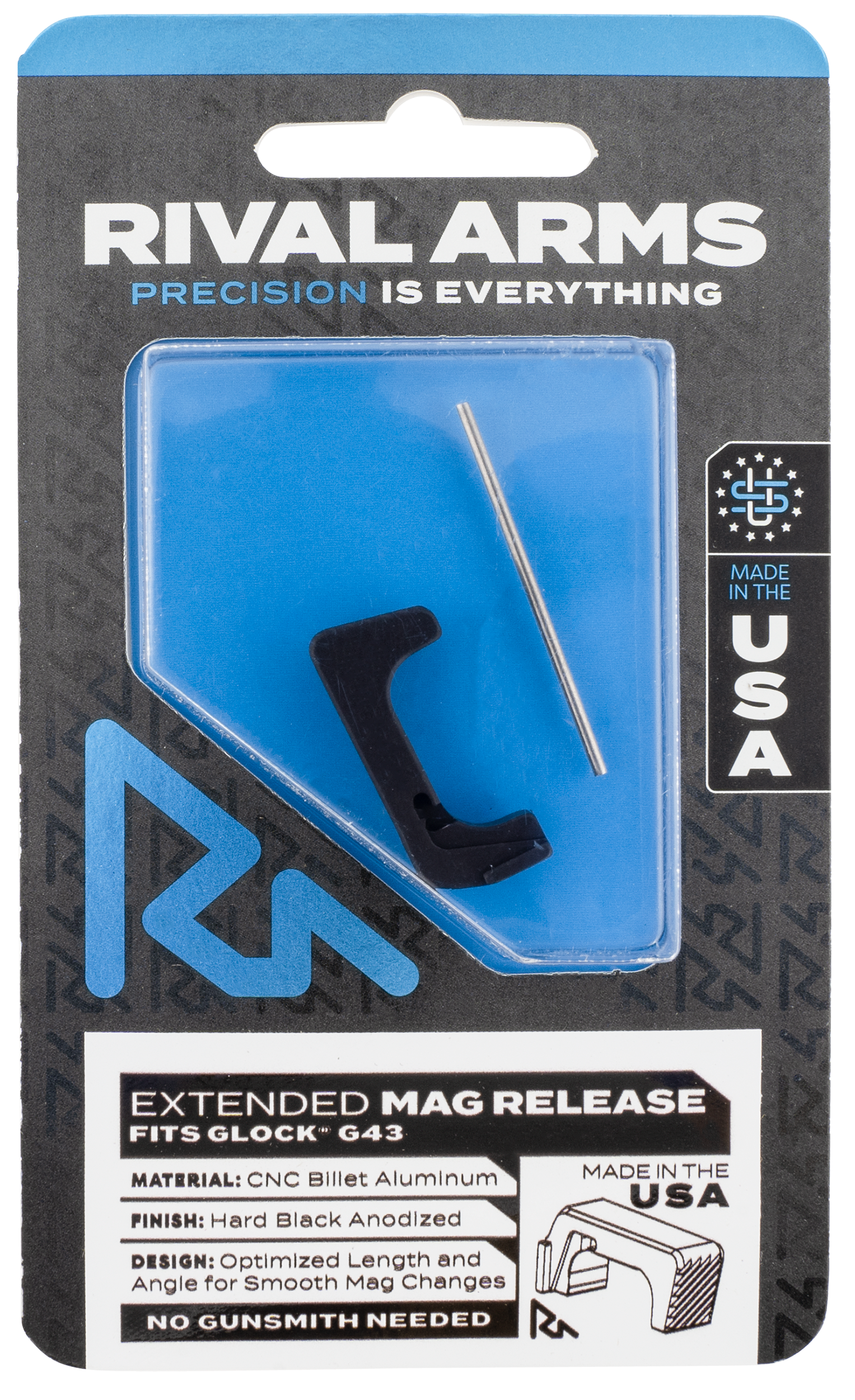 Rival Arms Extended Magazine Release Glock 43 Aluminum