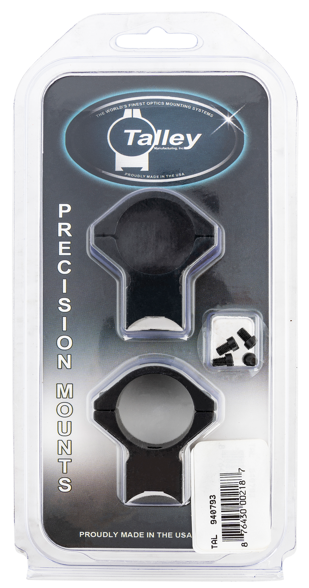 Talley Lightweight 2 Piece Scopemount w/ Integral 1" Rings Black Anodized, Medium, Savage 93R