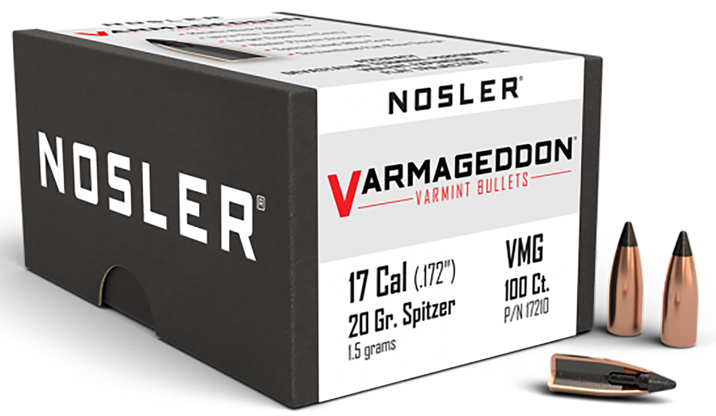 Nosler Varmageddon Bullets 17 Caliber (172 Diameter) 20 Grain Tipped Flat Base
