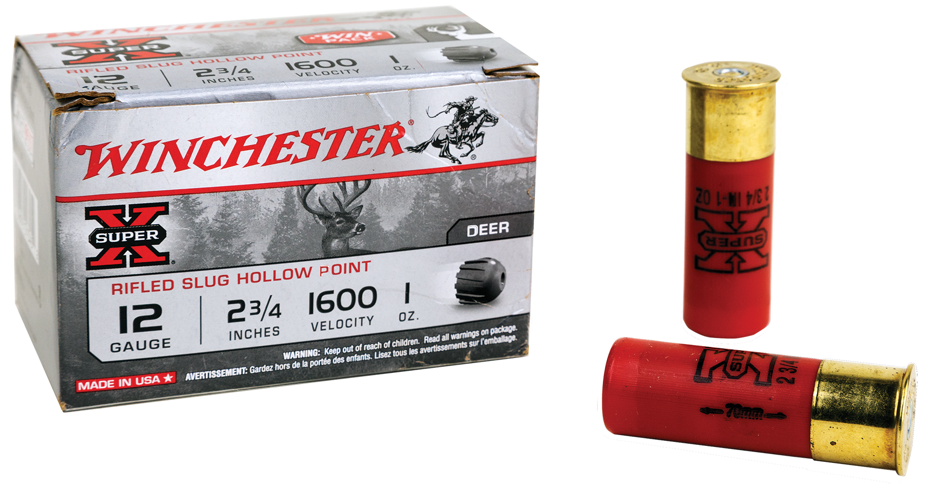 Winchester Ammo X12RS15VP Super X12 Gauge 2.75" 1 oz 1600 fps Rifled Slug Shot 15 Bx/10 Cs (Value Pack)