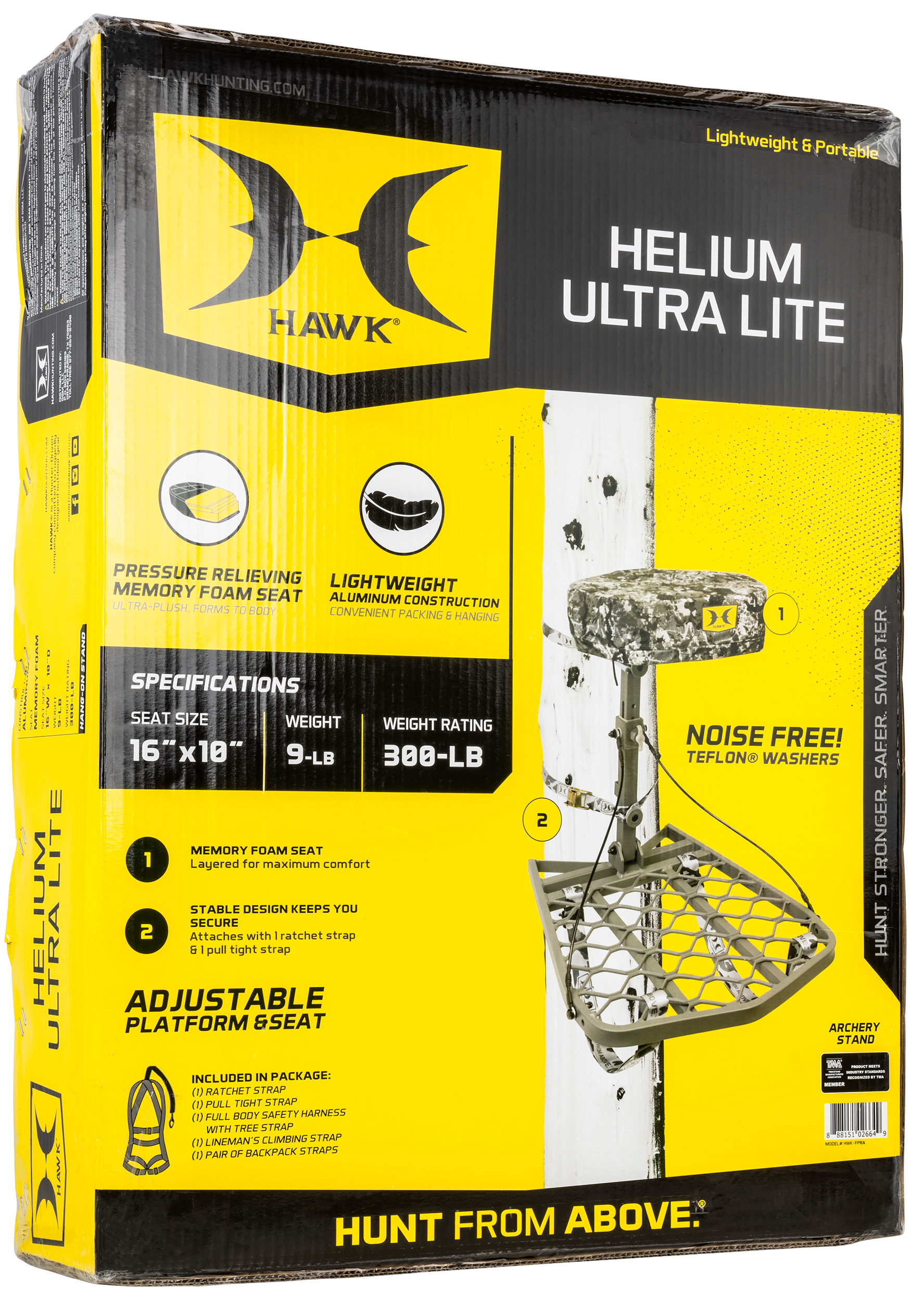 Hawk HWKFPRA Helium Ultra Lite Hang-On Gray Powder-Coating Aluminum 16" W x 10"