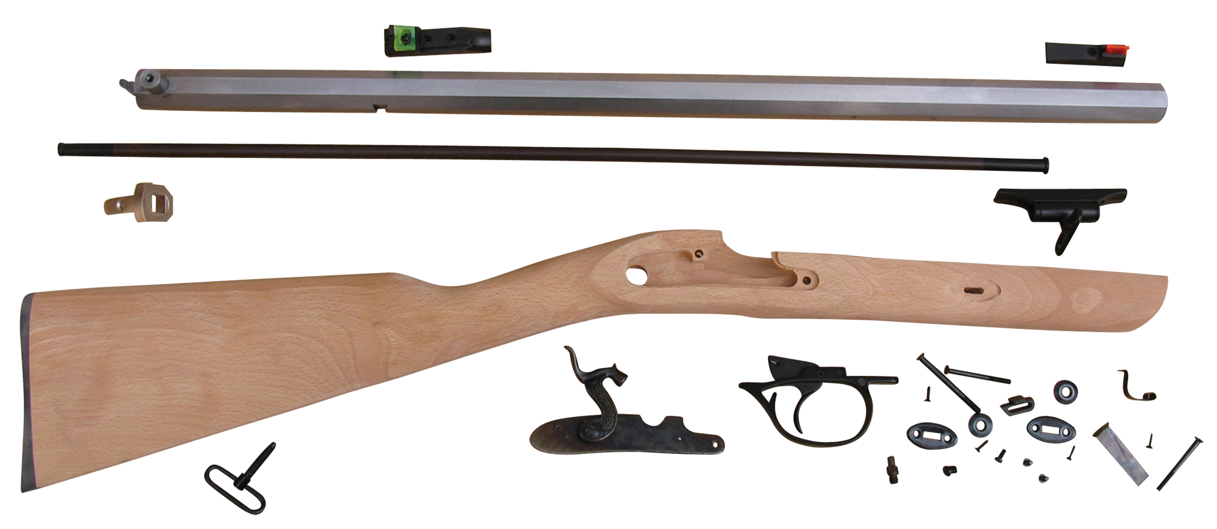 Traditions Deerhunter Muzzleloading Rifle Unassembled Kit 50 Caliber Percussion 1 in 48" Twist 24" Barrel in the White