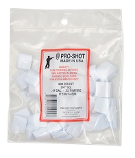 Pro-Shot 34500 Cleaning Patches22/17/177 Cal Air/Rimfire Rifle 0.75" Cotton Flannel 500 Per Pkg
