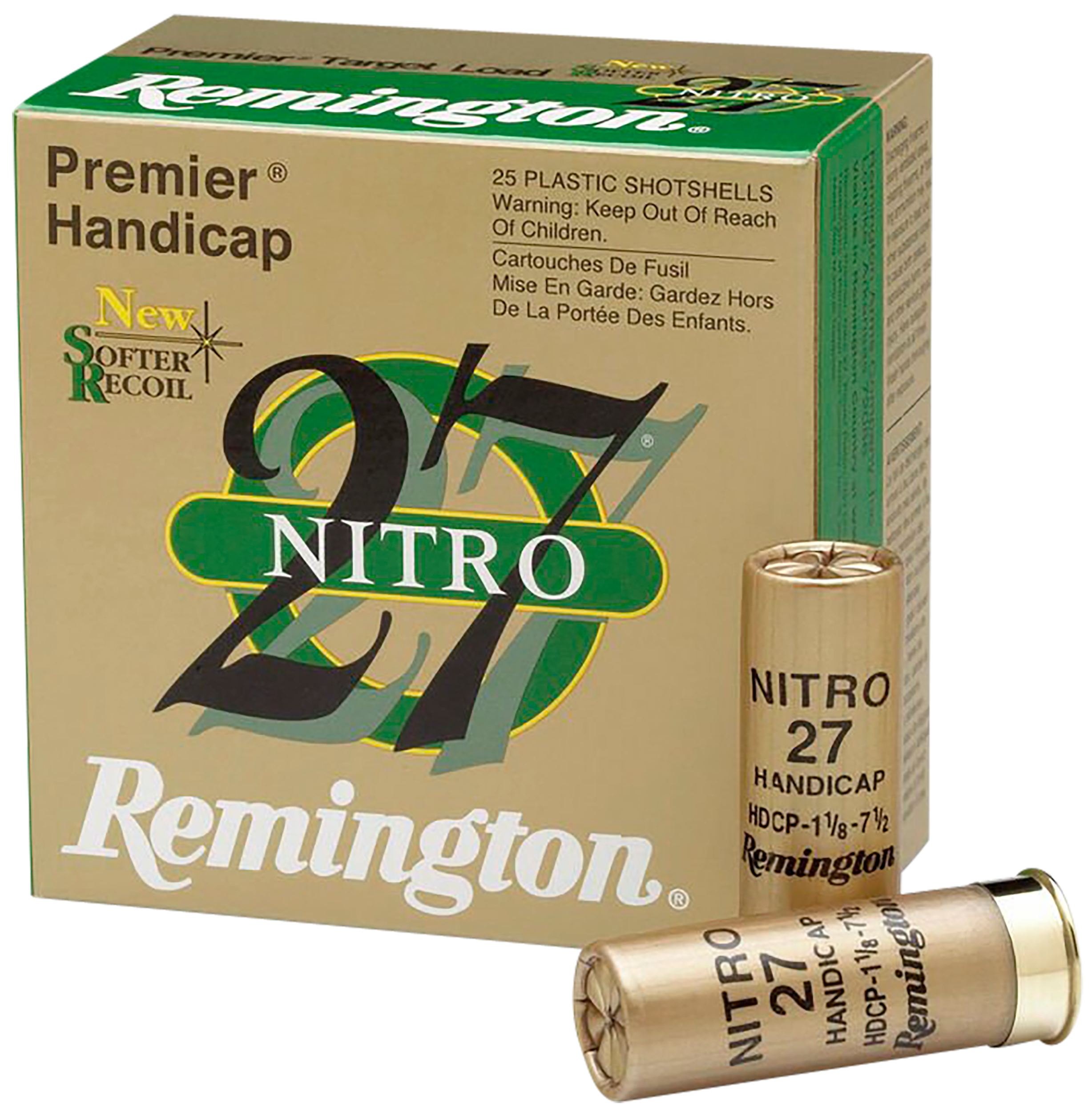Remington Ammunition 20227 Premier Nitro 27 Handicap Load 12 Gauge 2.75" 1 oz 1290 fps 7.5 Shot 25ea