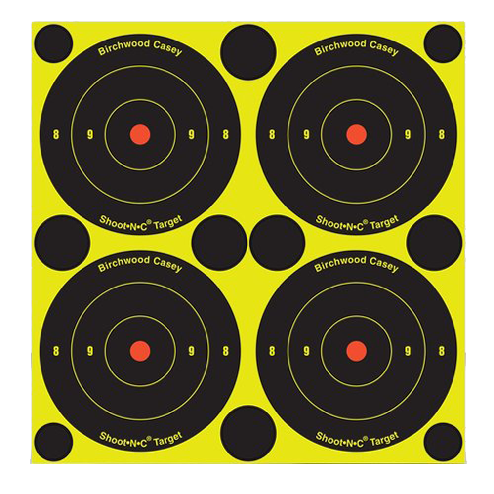 Birchwood Casey 34550 Shoot-N-CSelf-Adhesive Paper Pistol/Rifle Black/Yellow 4- 6" Bullseye Includes Pasters 60 Per Pkg