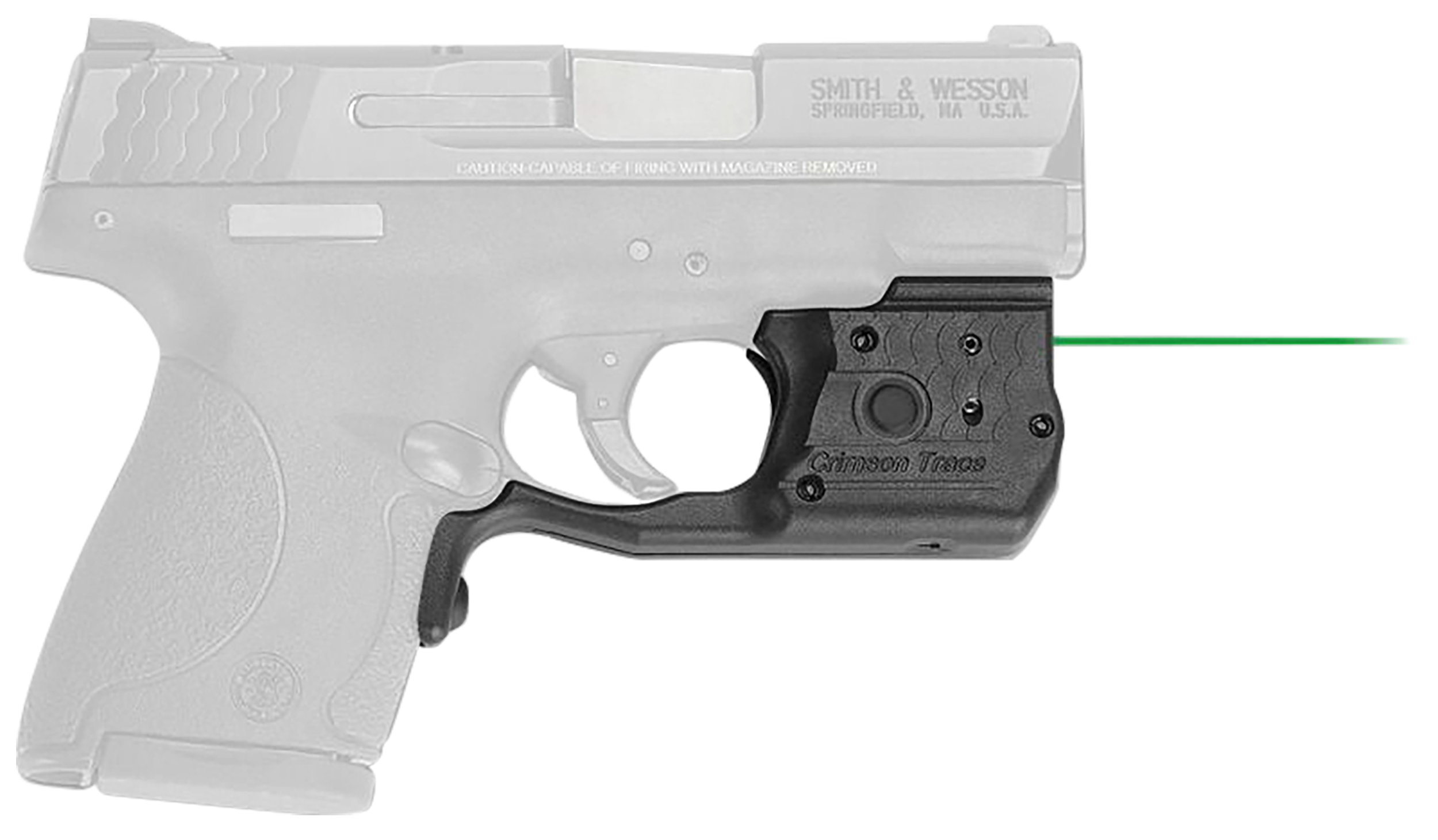 Crimson Trace LL801G Laserguard Pro5mW Green Laser 532nM Wavelength & 50 ft Range with 150 White LED Light Black Finish for S&W M&P Shield, M&P Shield M2.0