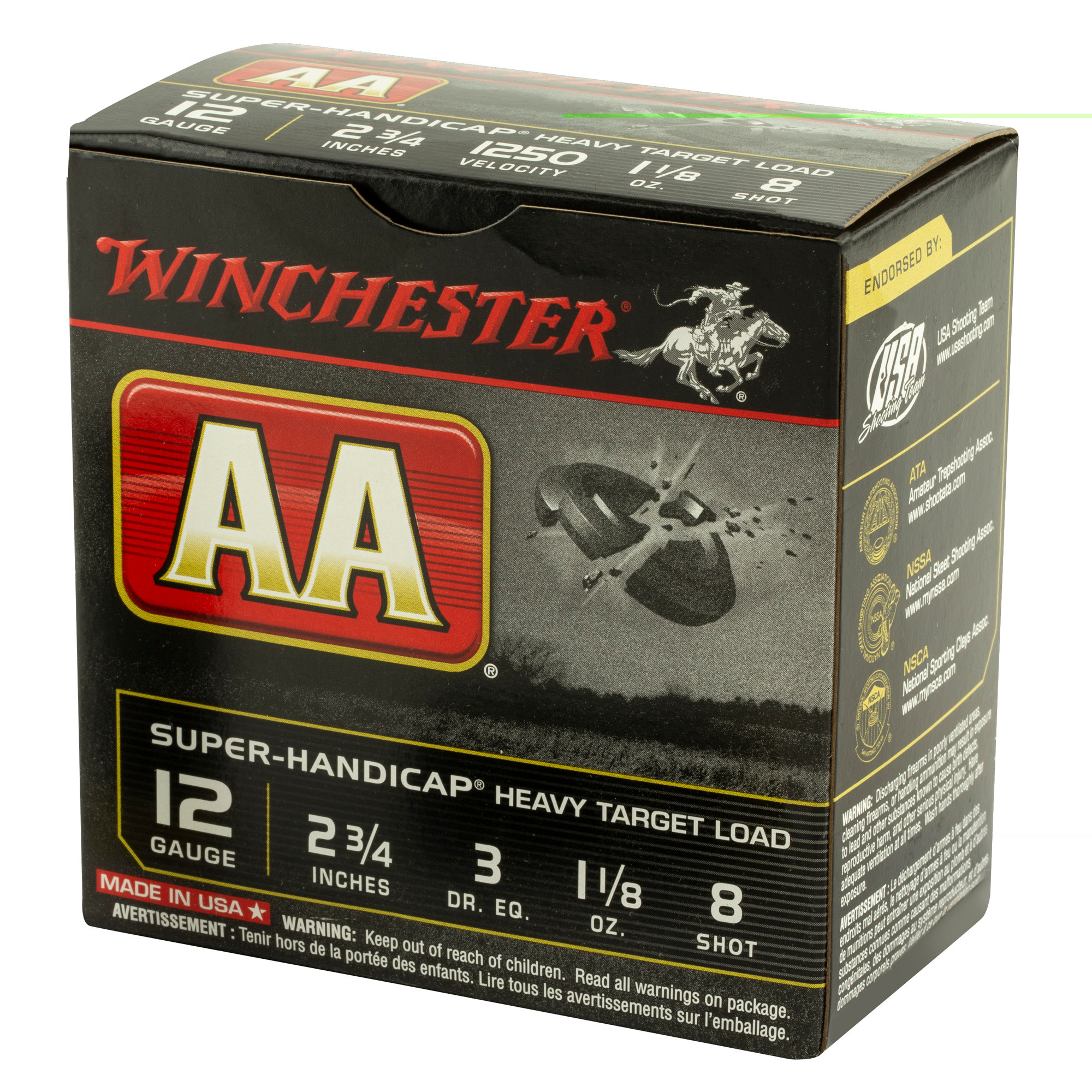 Winchester Ammo AAHA128 AA Super Handicap Heavy Target 12 Gauge 2.75" 1 1/8 oz 1250 fps 8 Shot 25ea