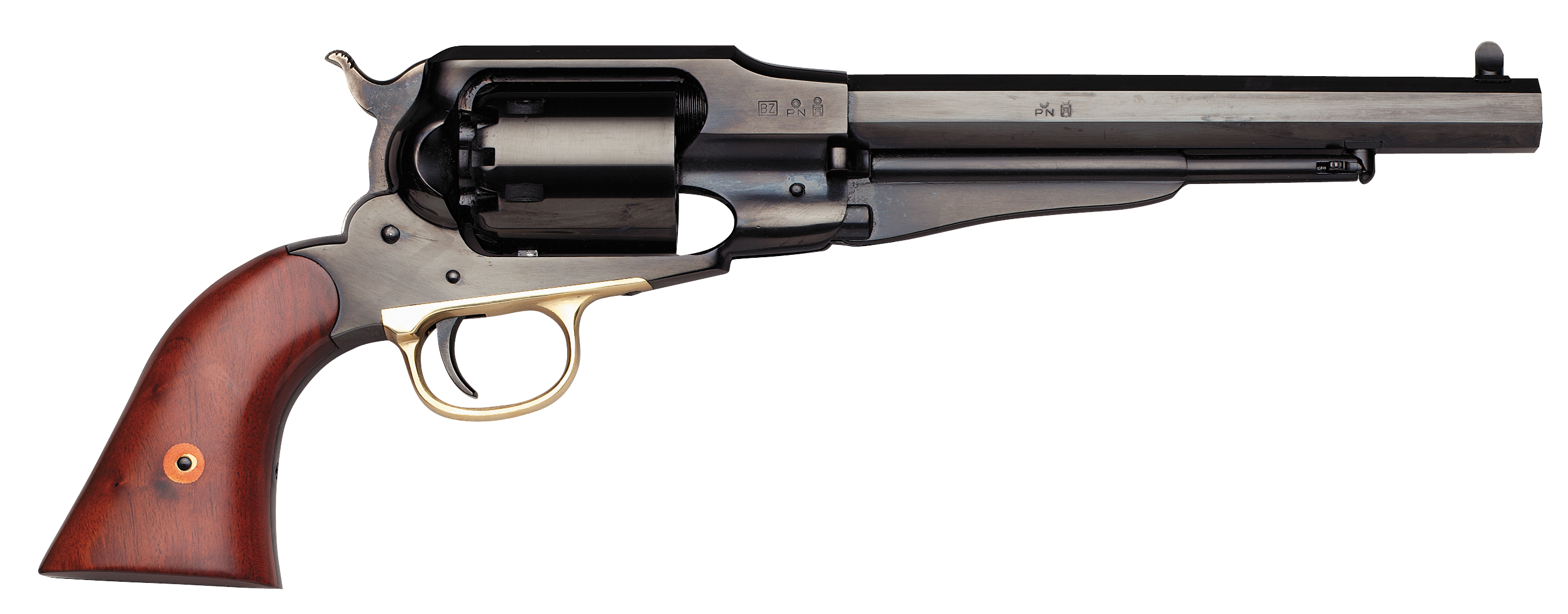 Taylors and Company 550777 1858 Remington Break Open 44 Cal Striker Fire 8" 6rd Blued Walnut Grip