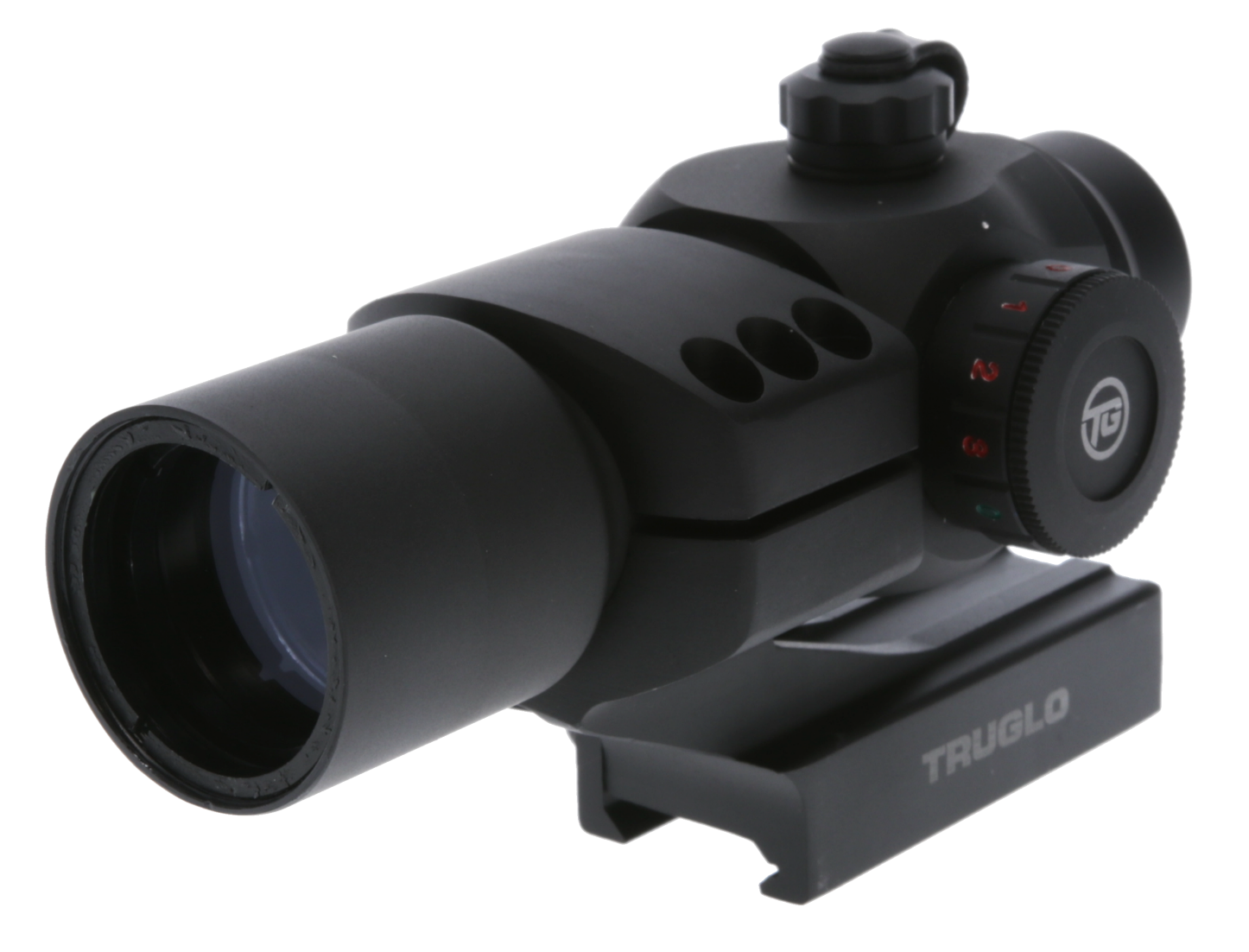 Truglo 1x30 Triton Tactical Red Dot Sight Matte, 5 MOA (Red / Green / Blue), w/ 30mm Cantilever Mount