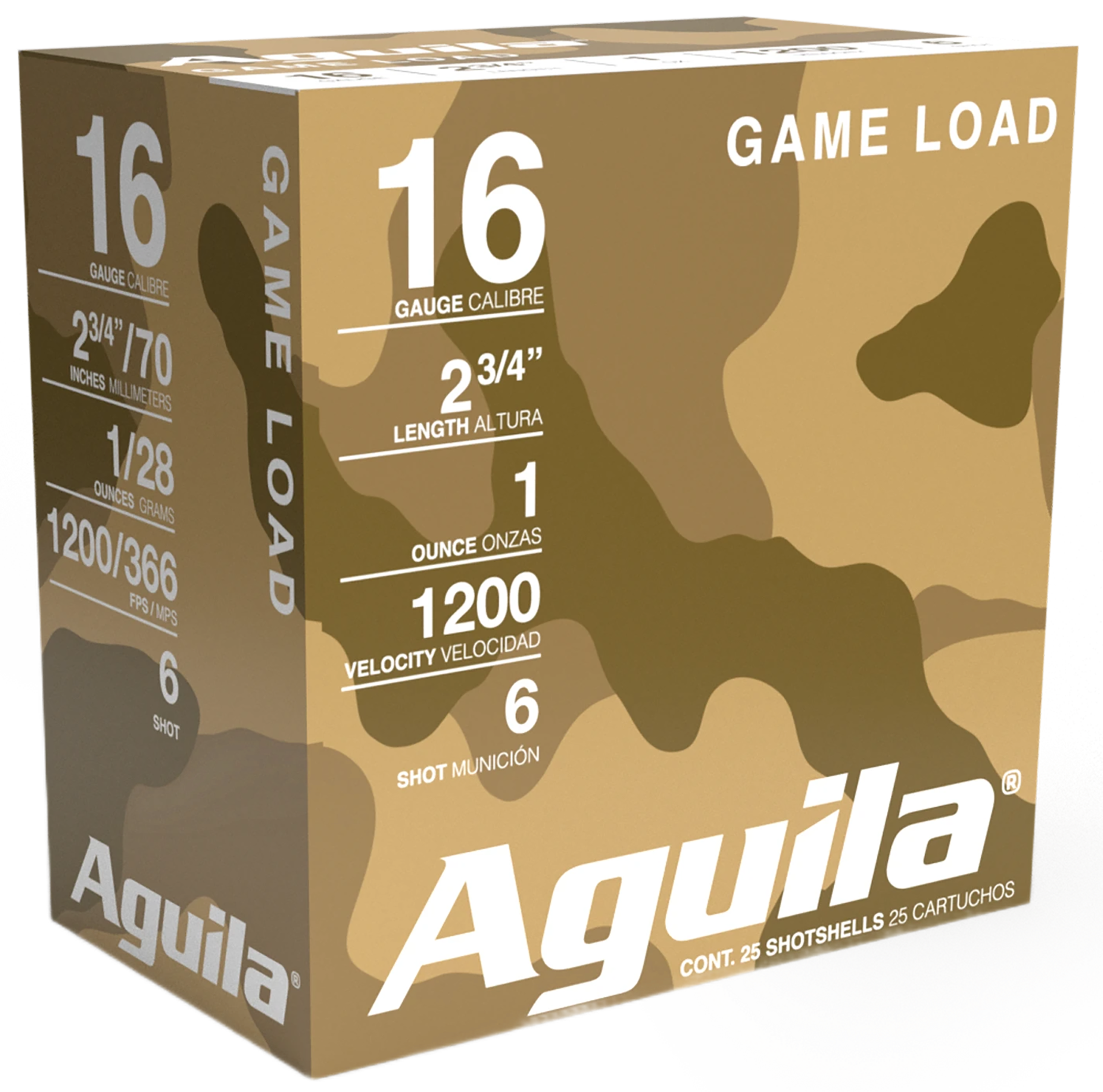 Aguila 1CHB1616 Birdshot Standard Velocity 16 Gauge 2.75" 1 oz 6 Shot 25 Per Box/ 10 Cs