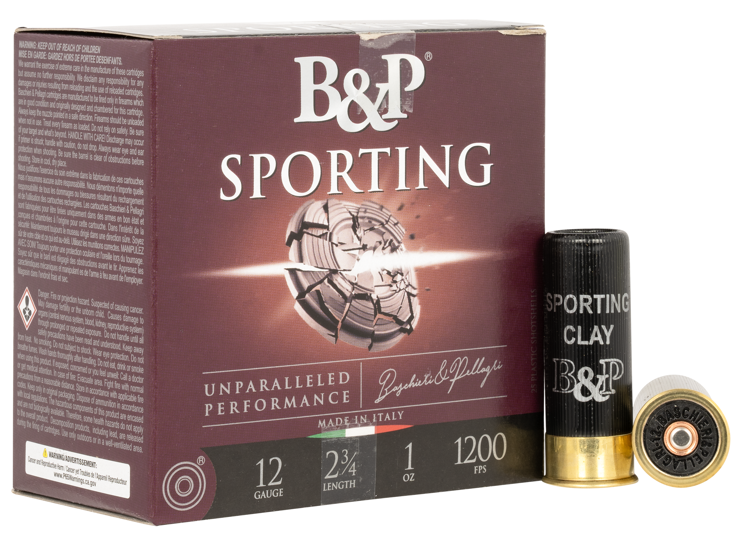 Fiocchi 12B1SCL7 B&P Sporting 12 Gauge 2.75" 1 oz 7.5 Shot 25 Per Box/ 10 Cs