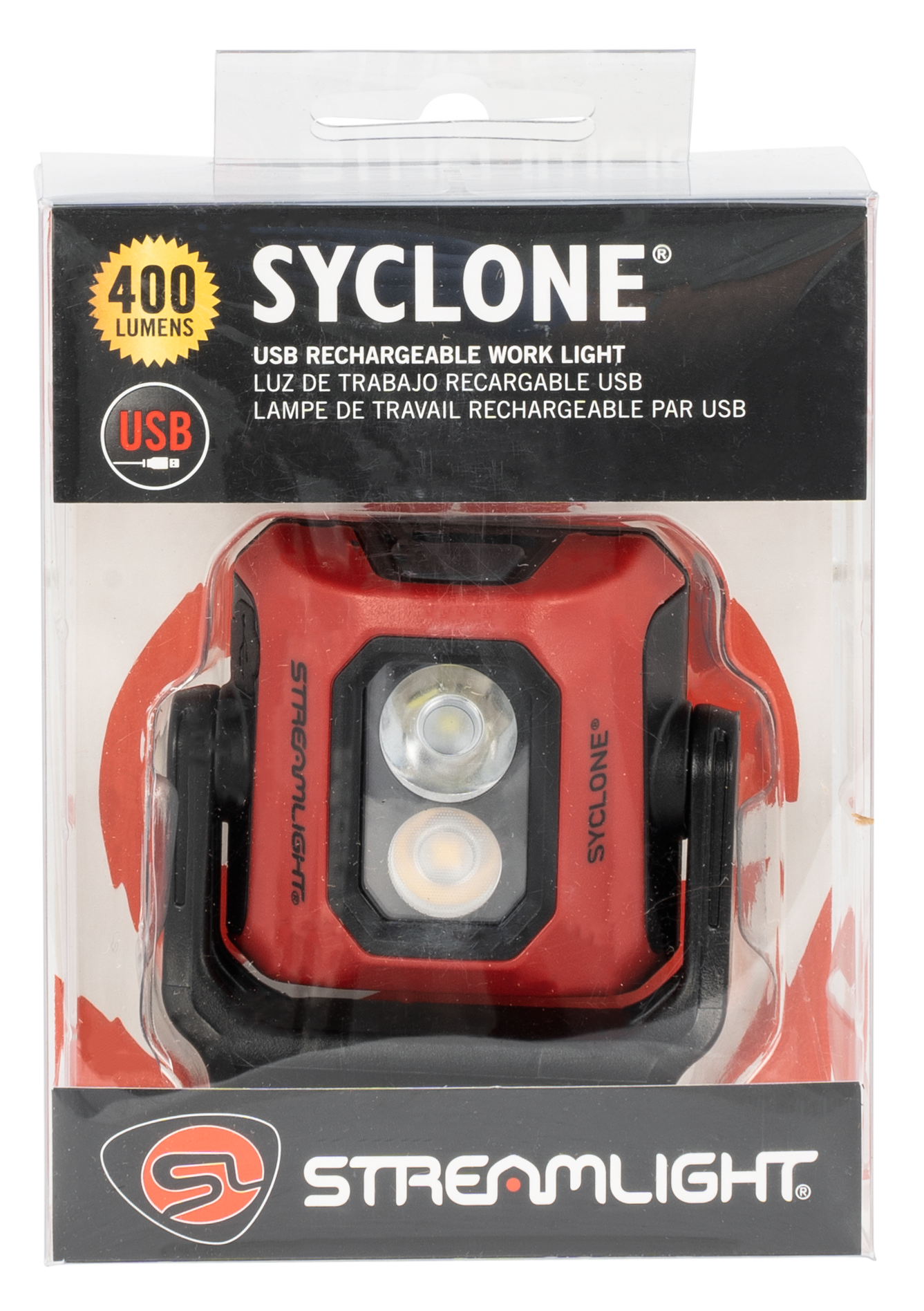 Streamlight Syclone Flashlight LED with Rechargeable Lithium Battery Polymer Red