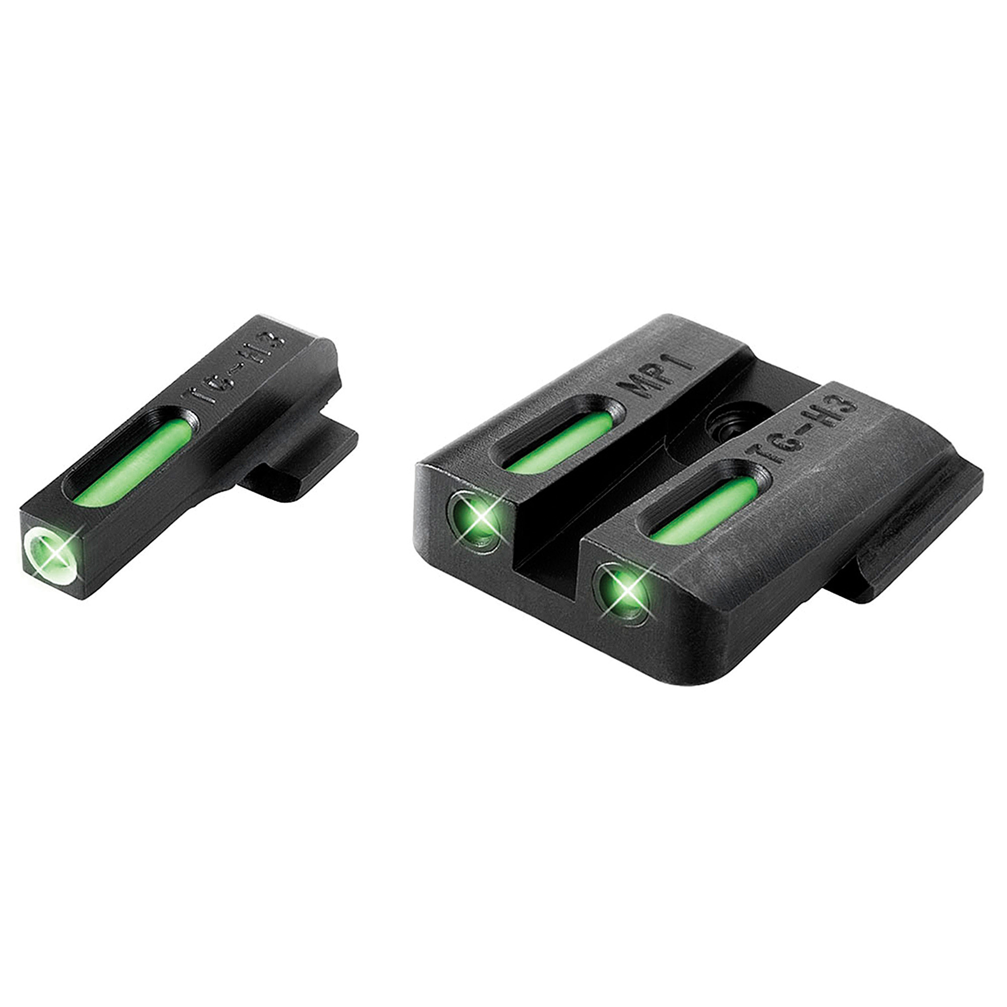 TRUGLO TFX Sight Set S&W M&P, M&P Shield, Shield M2.0, SD9, SD40 Tritium Fiber Optic Green with White Front Dot Outline