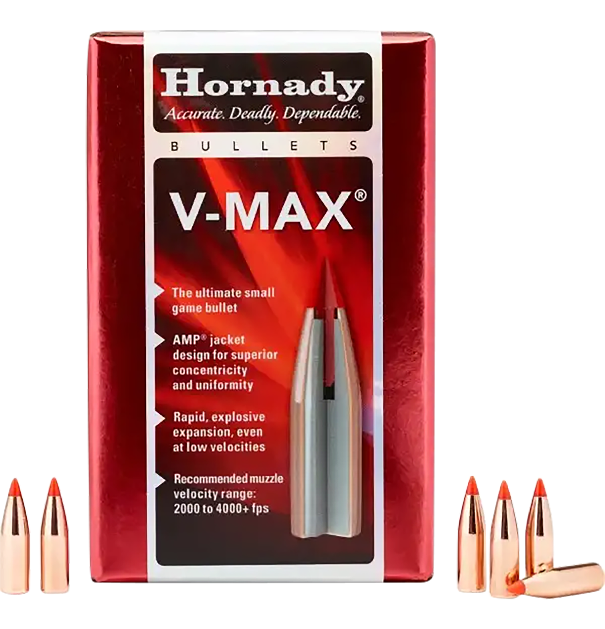 Hornady V-MAX Bullets 22 Caliber (224 Diameter) 40 Grain Boat Tail