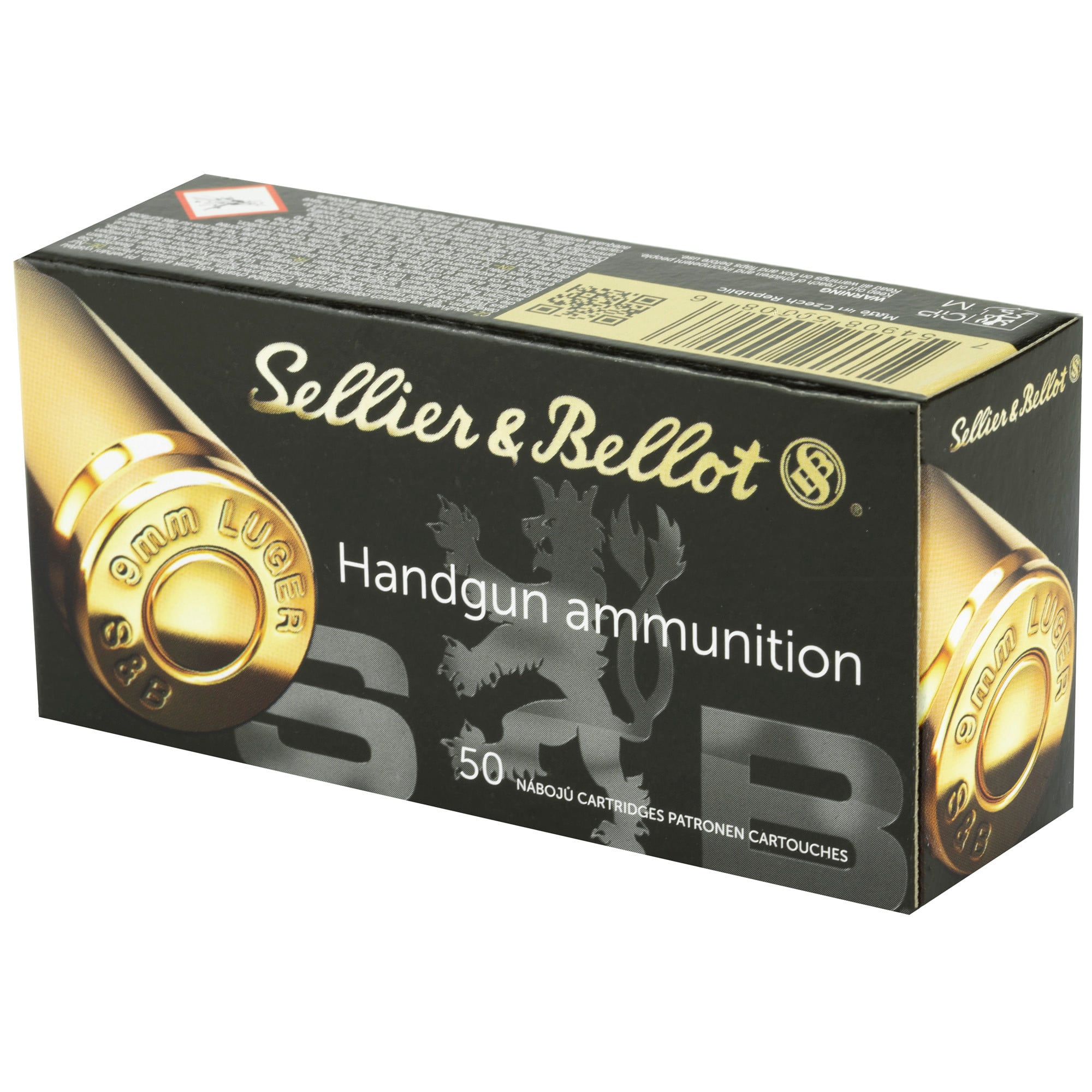 Sellier & Bellot SB9A Handgun Defense 9mm Luger 115 gr FMJ50rd Bx