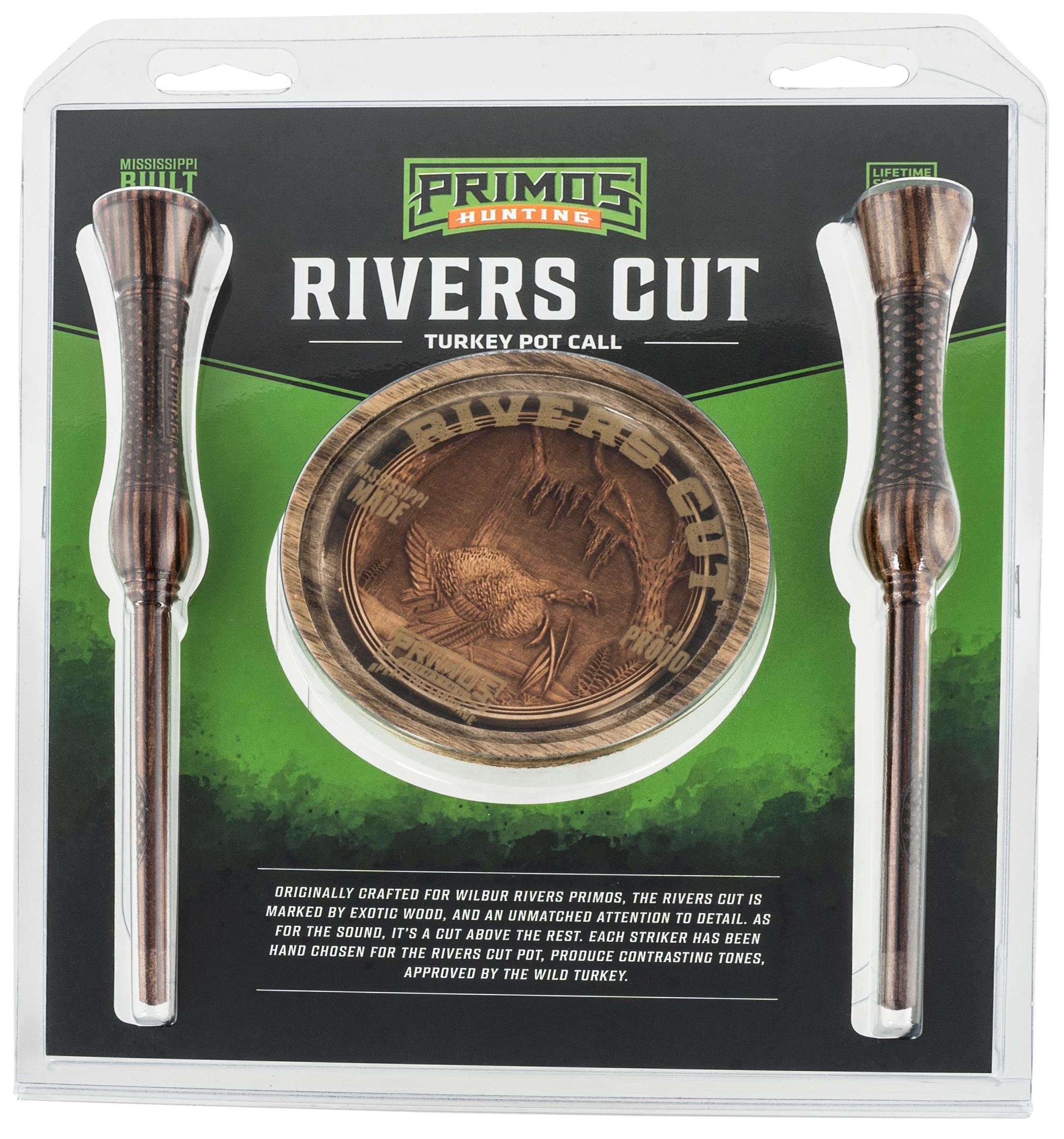 Primos PS2921 Rivers CutFriction Call Turkey Sounds Brown Hardwood
