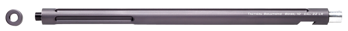 Tactical Solutions 1022TEGMG X-Ring Barrel 22 LR 16.50" Gunmetal Gray Finish Aluminum Material Bull with Fluting & Threading for Ruger 10/22