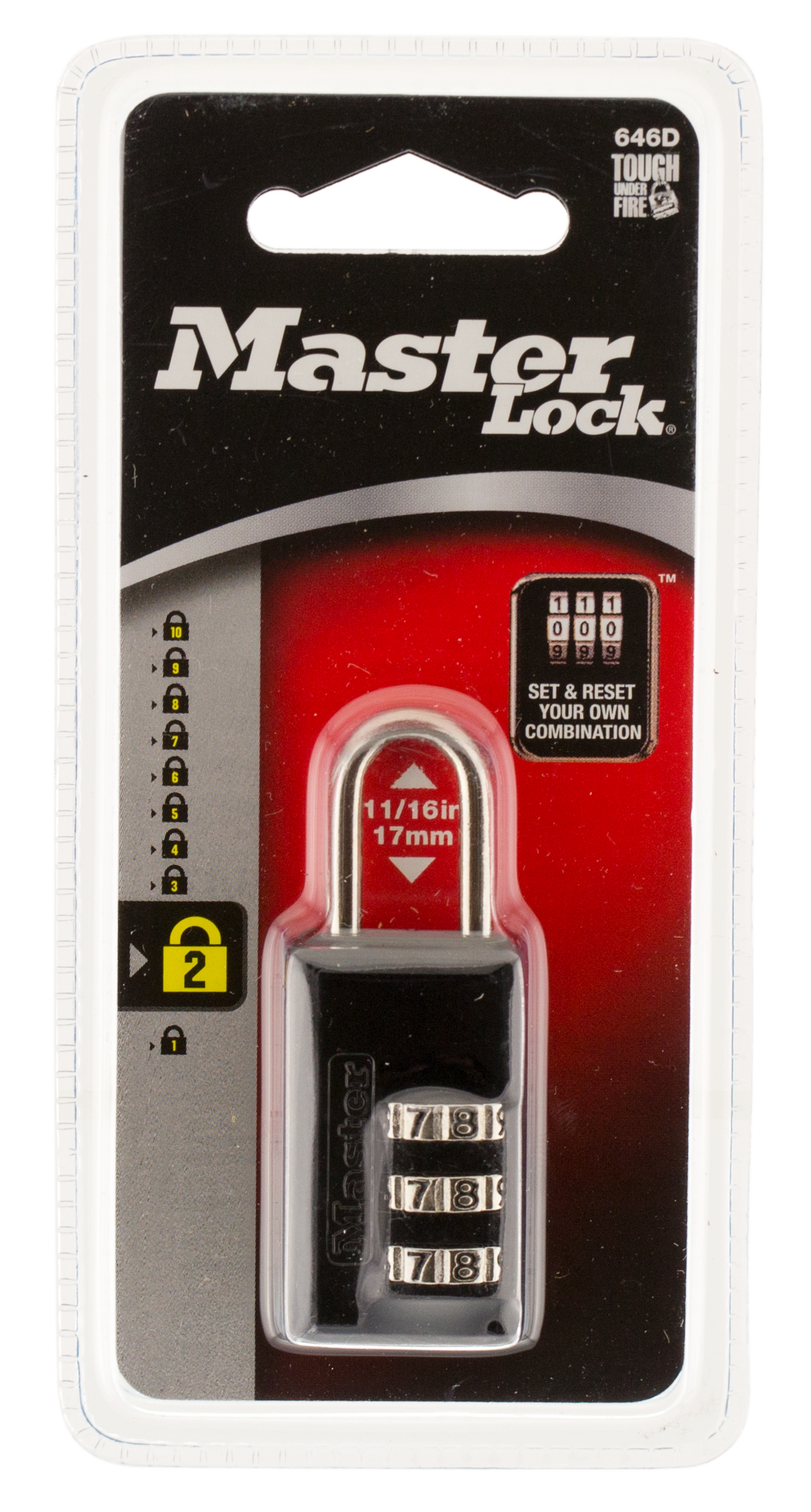 Master Lock 646D Combination LockOpen With Combination Black Steel