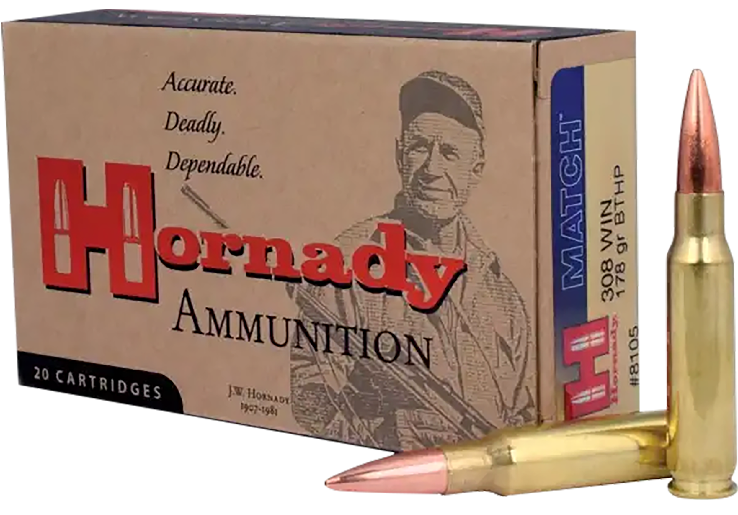 Hornady Vintage Match Ammunition 8x57mm JS Mauser (323 Diameter) 196 Grain Hollow Point Boat Tail 20RD
