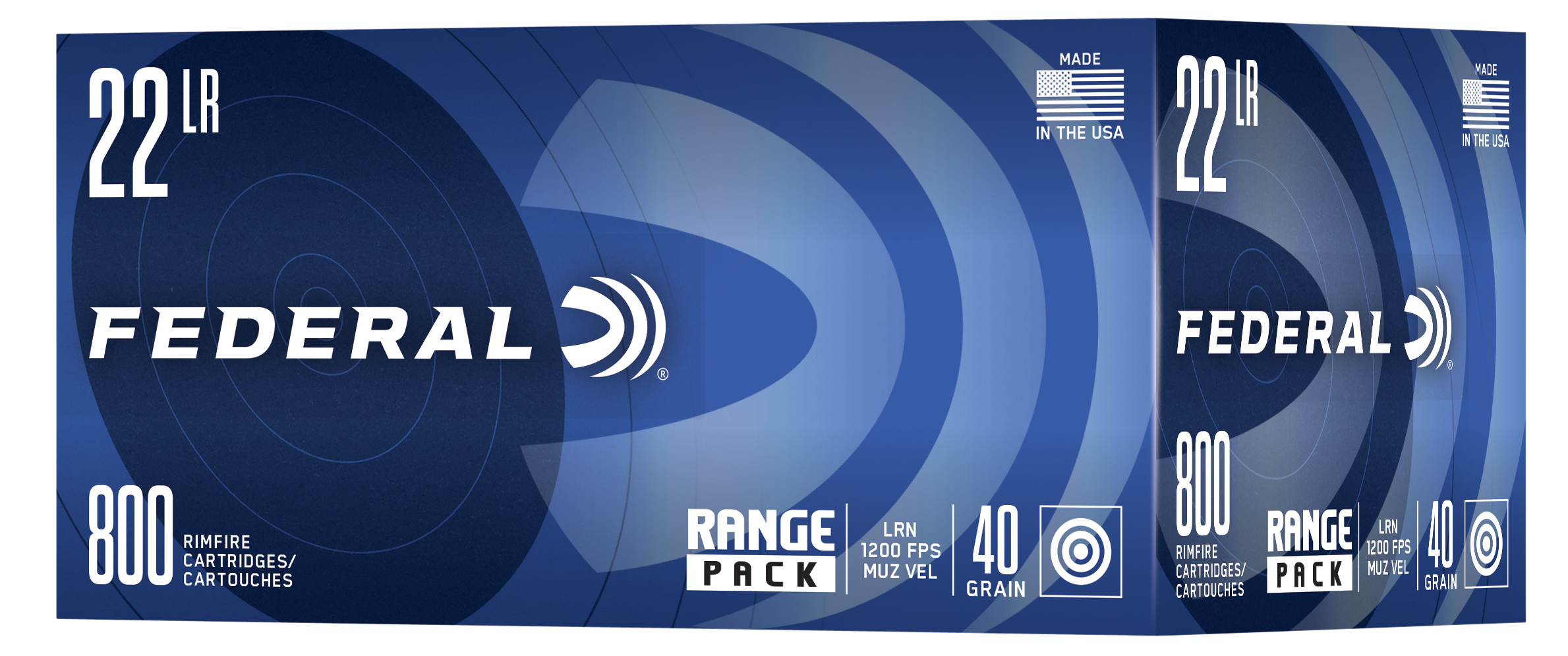 Federal 729B800 Range Pack Champion Training 22 LR 40 gr Lead Round Nose (LRN) 800 Per Box/ 4 Cs