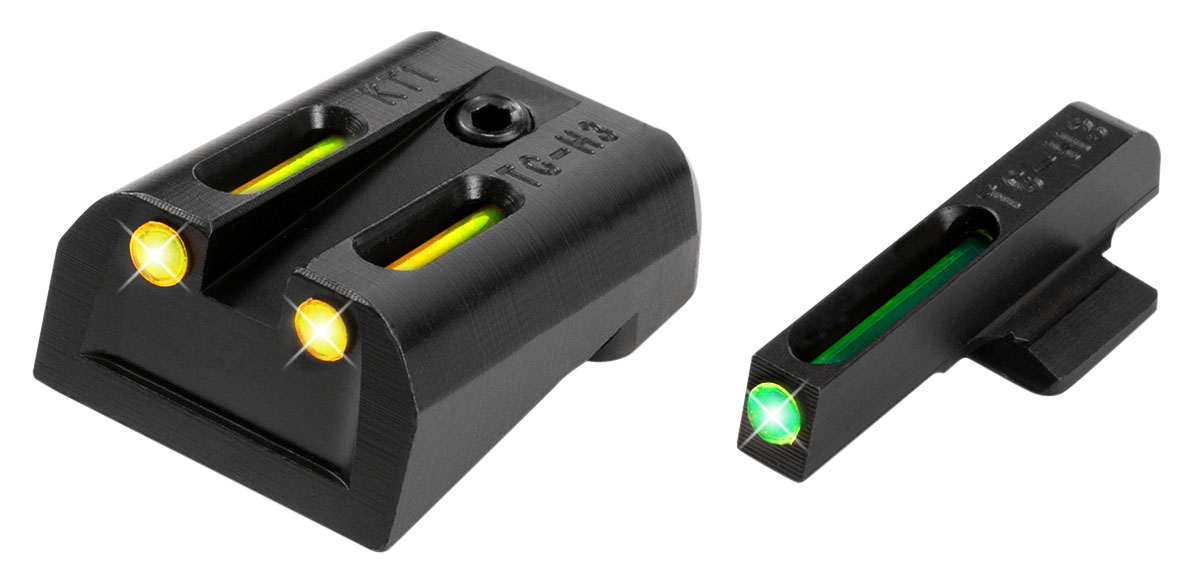 TruGlo TG131KTY TFOBlack | Green Tritium & Fiber Optic Front Sight Yellow Tritium & Fiber Optic Rear Sight
