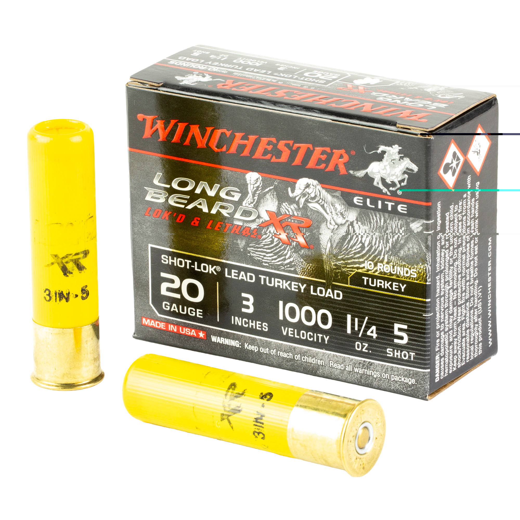 Winchester Ammo STLB2035 Long Beard XR Shot-Lok 20 Gauge 3" 1 1/4 oz 5 Shot 10 Per Box/10 Cs