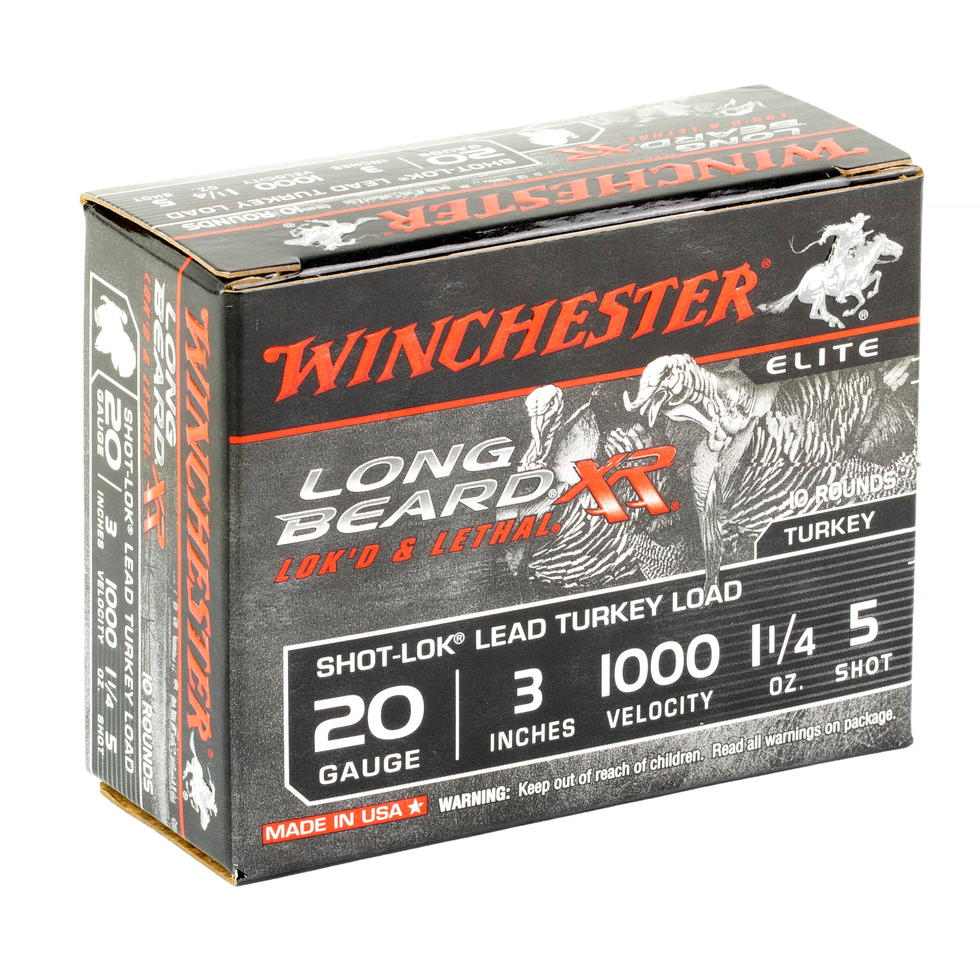Winchester Ammo STLB2035 Long Beard XR Shot-Lok 20 Gauge 3" 1 1/4 oz 5 Shot 10 Per Box/10 Cs