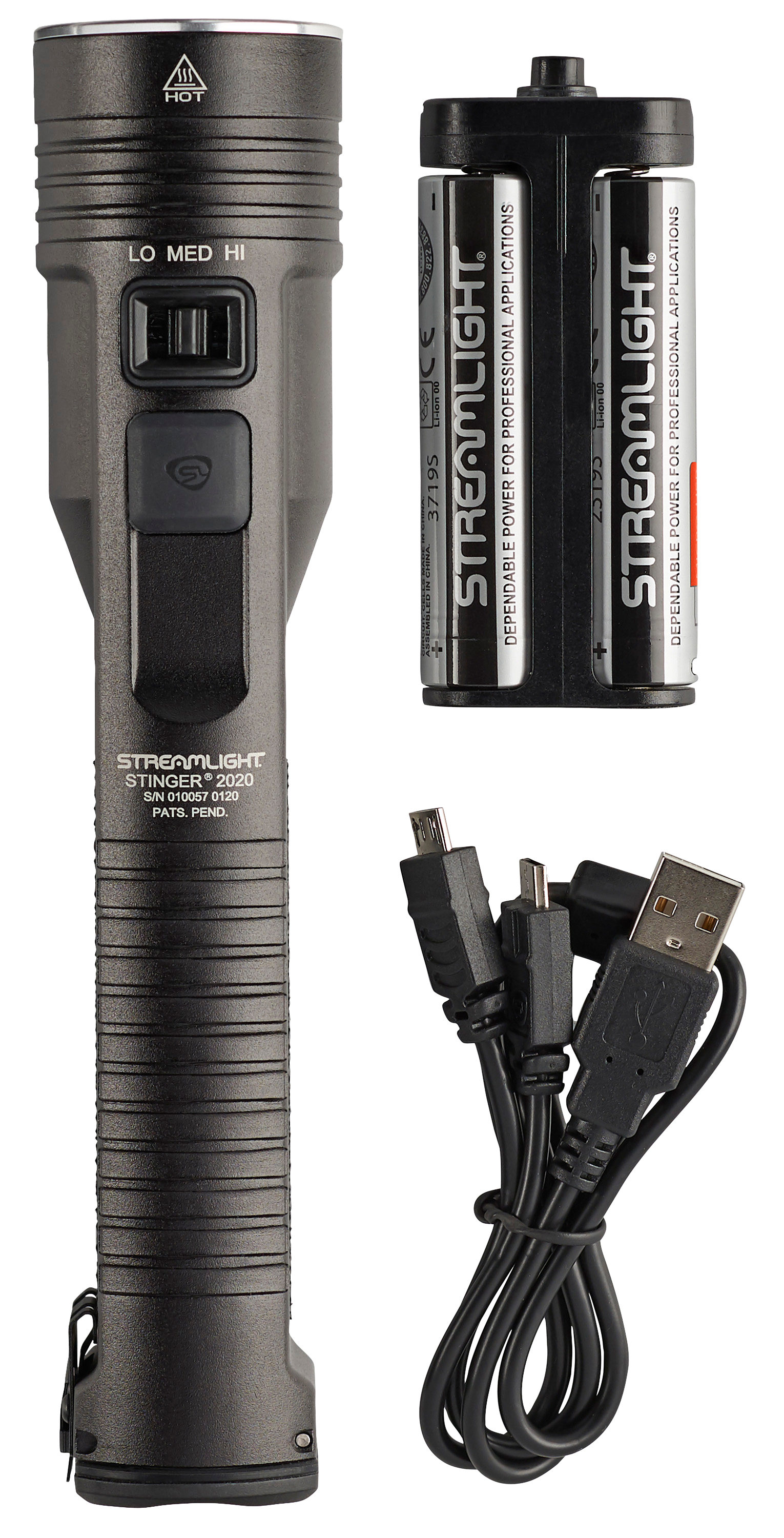 Streamlight Stinger 2020 Flashlight LED with Rechargeable Lithium Ion Battery Aluminum Black