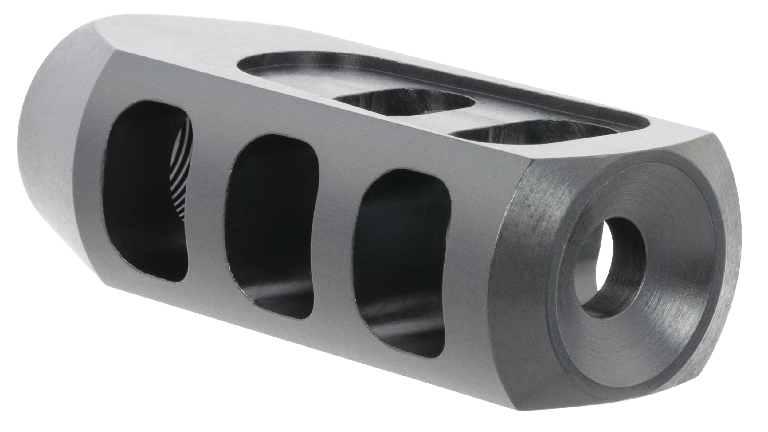 TacFireTanker Muzzle BrakeBlack Oxide Steel with 5/8"-24 tpi Threads 2.76" OAL 1.37" Diameter for 308 Win