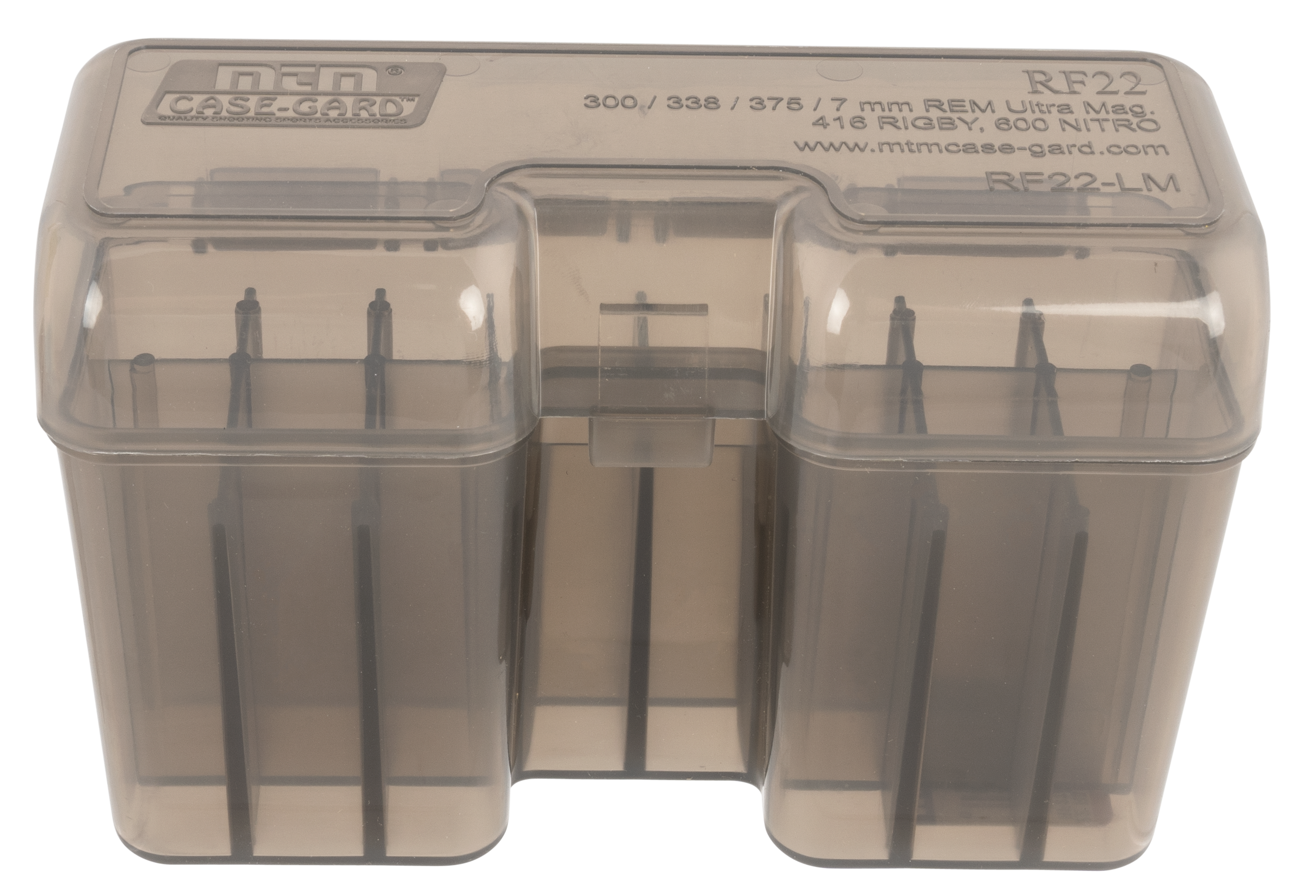 MTM Flip-Top Ammo Box 7mm Remington Magnum, 300 Winchester Magnum, 375 Remington Ultra Magnum 22-Round Plastic