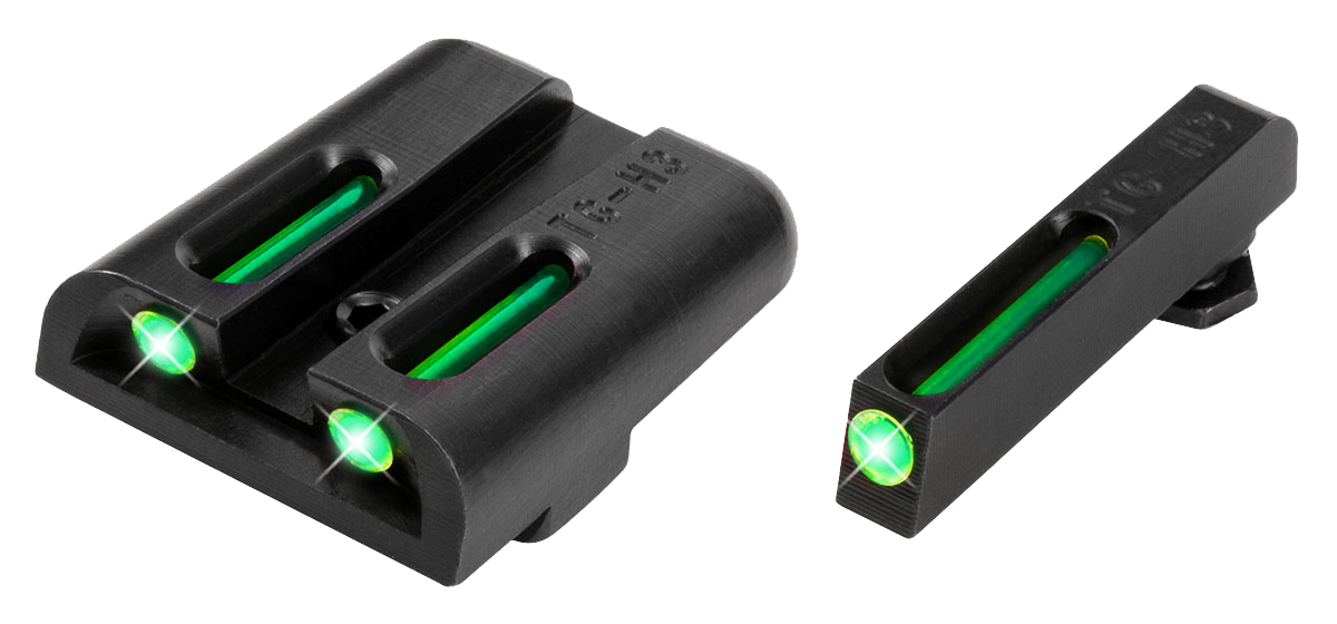 TRUGLO TFO Sight Set 1911 Kimber Front and Rear Sight Cuts Steel Tritium Fiber Optic