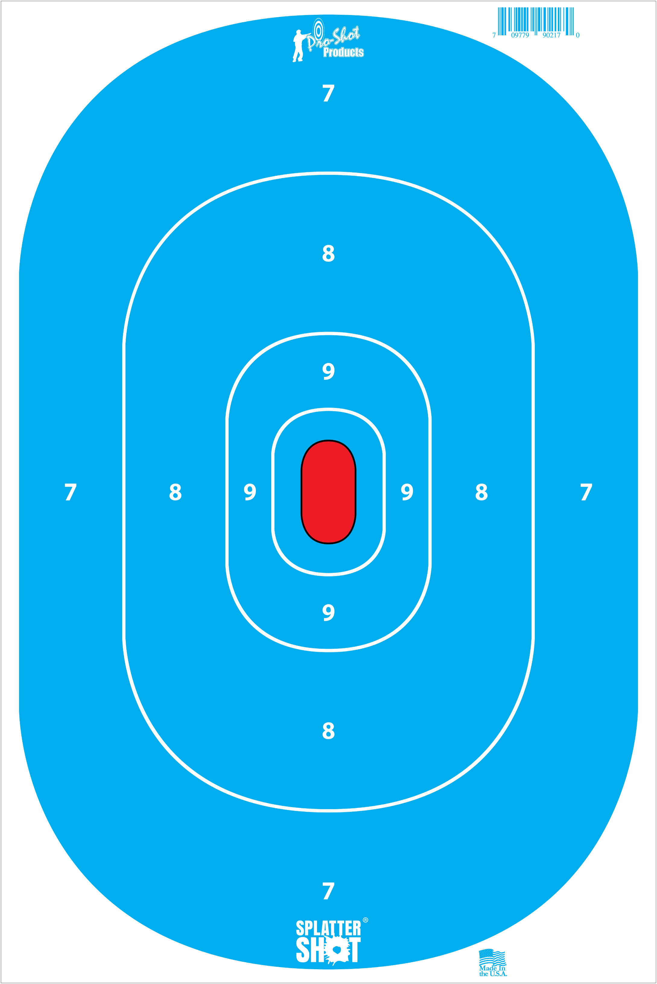 Pro-Shot SILHINTPBLUE SplatterShotSilhouette Hanging Tagboard 12" x 18" Hi-Vis Blue Impact Enhancement White 8 Per Pkg