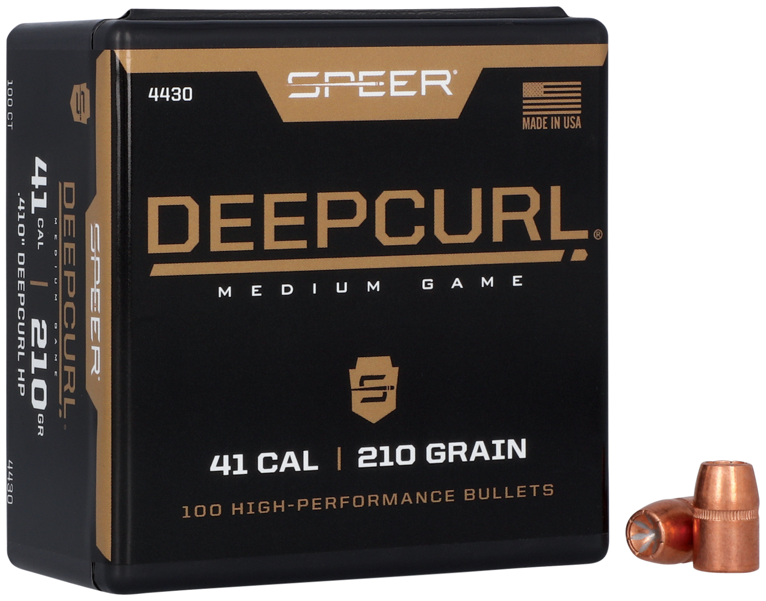 Speer DeepCurl Bullets 41 Caliber (410 Diameter) 210 Grain Bonded Jacketed Hollow Point Box of 100