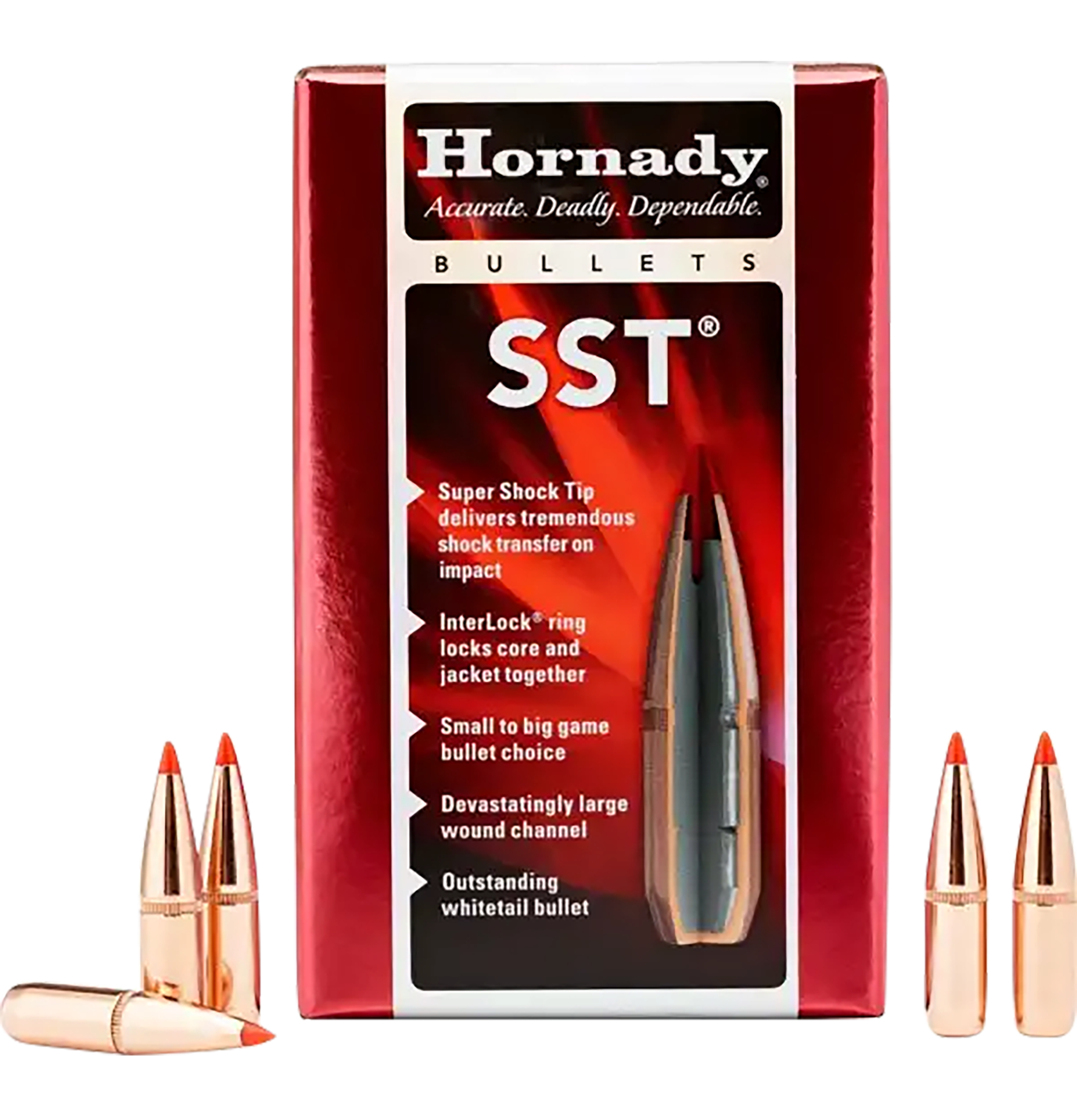 Hornady SST Bullets 270 Caliber (277 Diameter) 150 Grain InterLock Polymer Tip Spitzer Boat Tail Box of 100