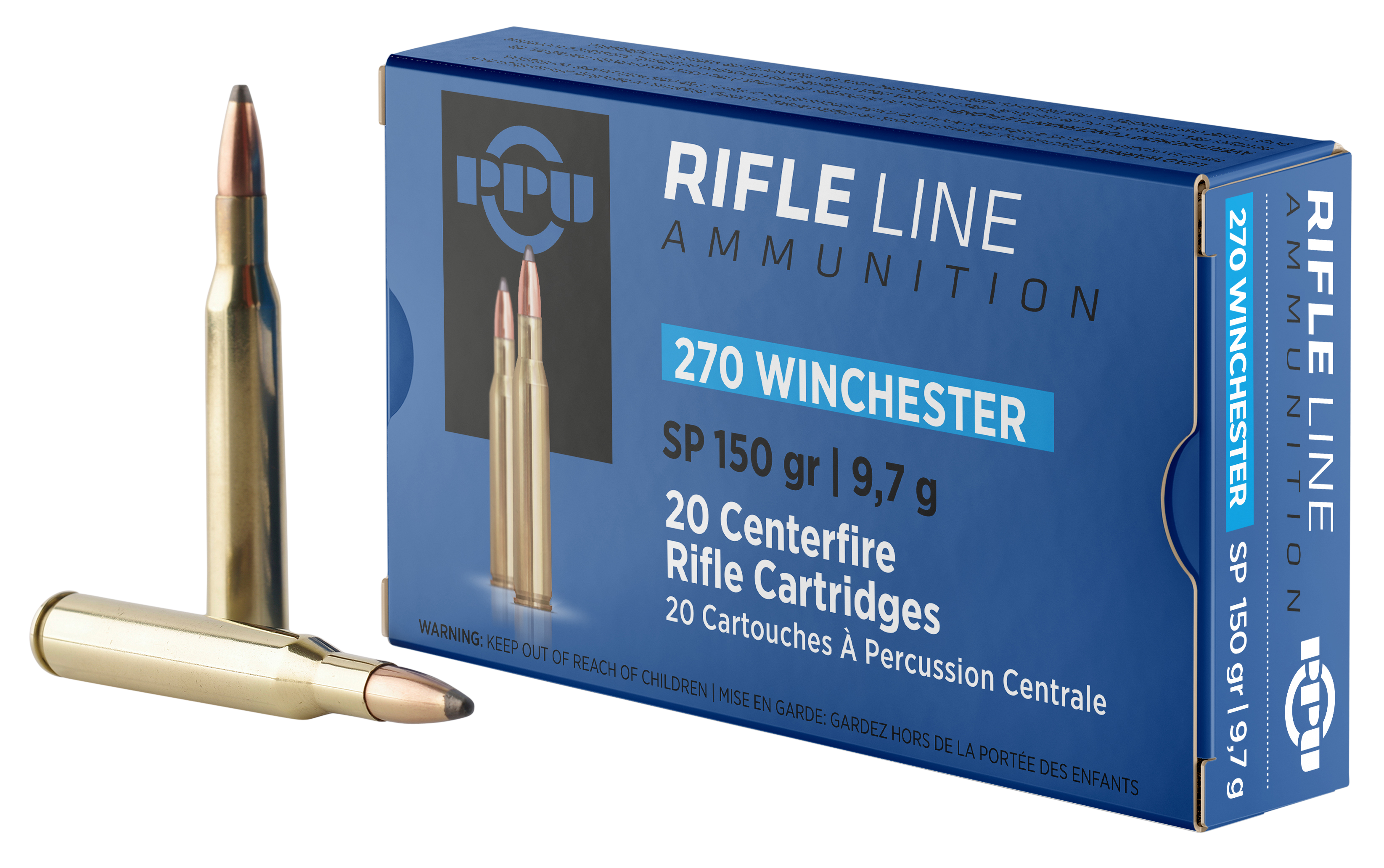 PPU PP2702 Standard Rifle Rifle 270 Win 150 gr Soft Point (SP) 20 Per Box/ 10 Cs