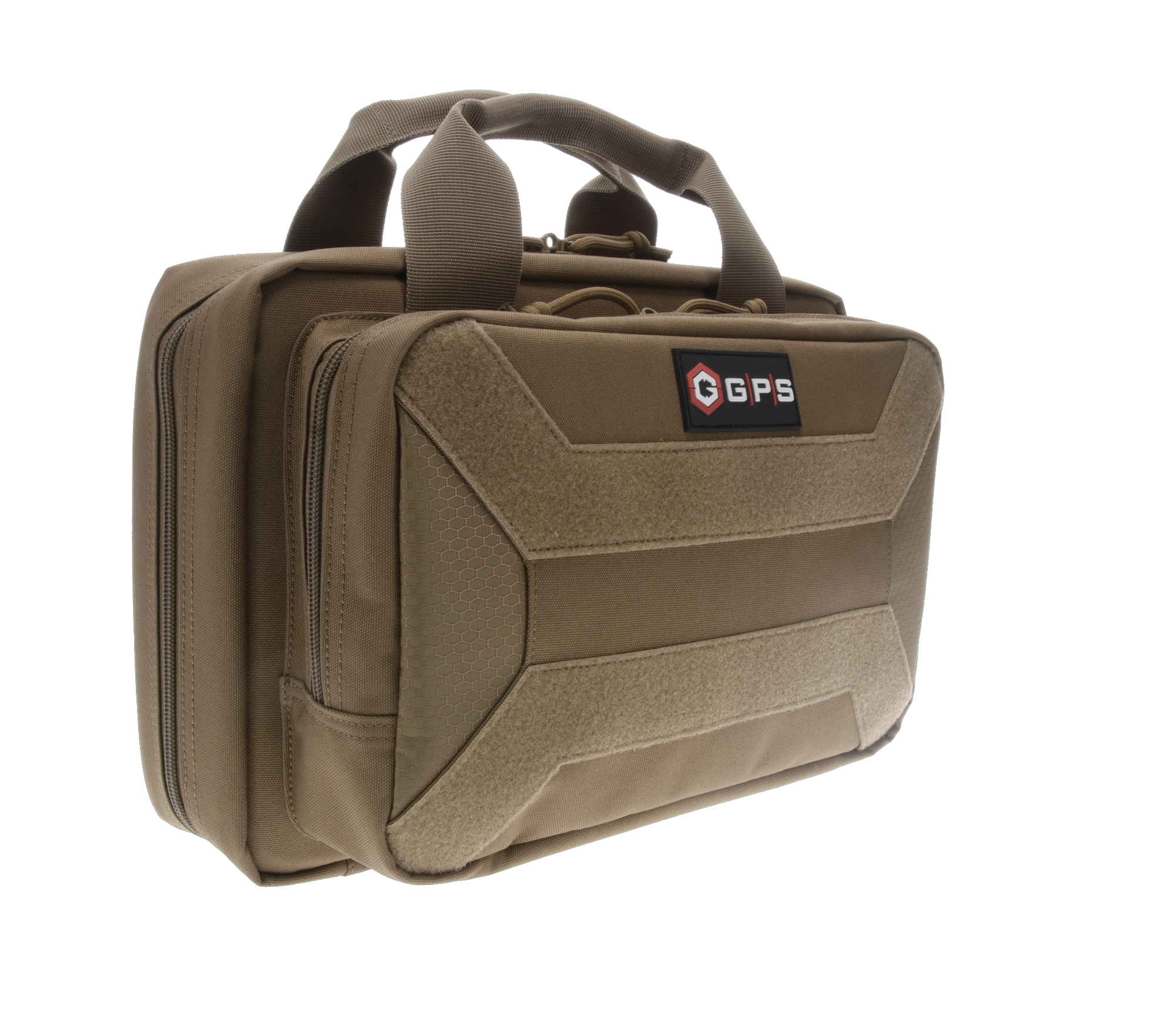 GPS Bags PC15FDE Pistol CaseFlat Dark Earth 600D Polyester with Mag Storage, Lockable Zippers & Cushioned Compartment Holds 1 Handgun