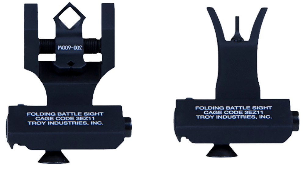 Troy Industries Offset Flip-Up Battle Sight Set M4-Style Front, Dioptic Rear AR-15 Aluminum