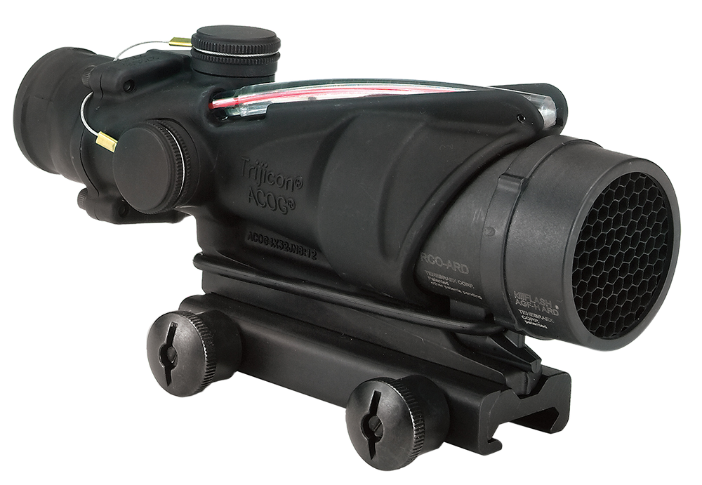 Trijicon 4x32 Acog Rifle Scope Matte, Red Chevron, For USMC A4, w/ Adapter