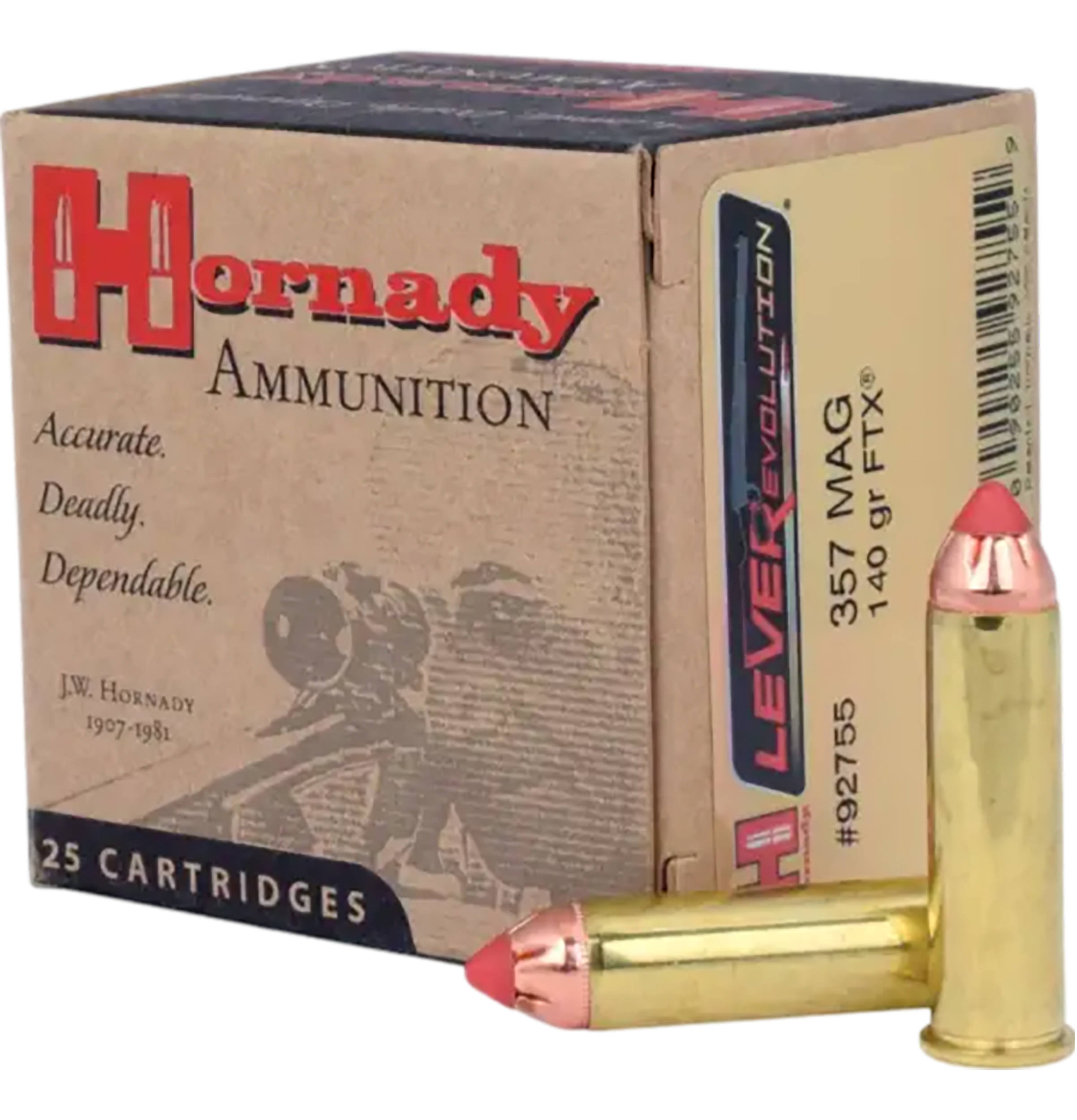 Hornady LEVERevolution Ammunition 357 Magnum 140 Grain FTX Box of 25
