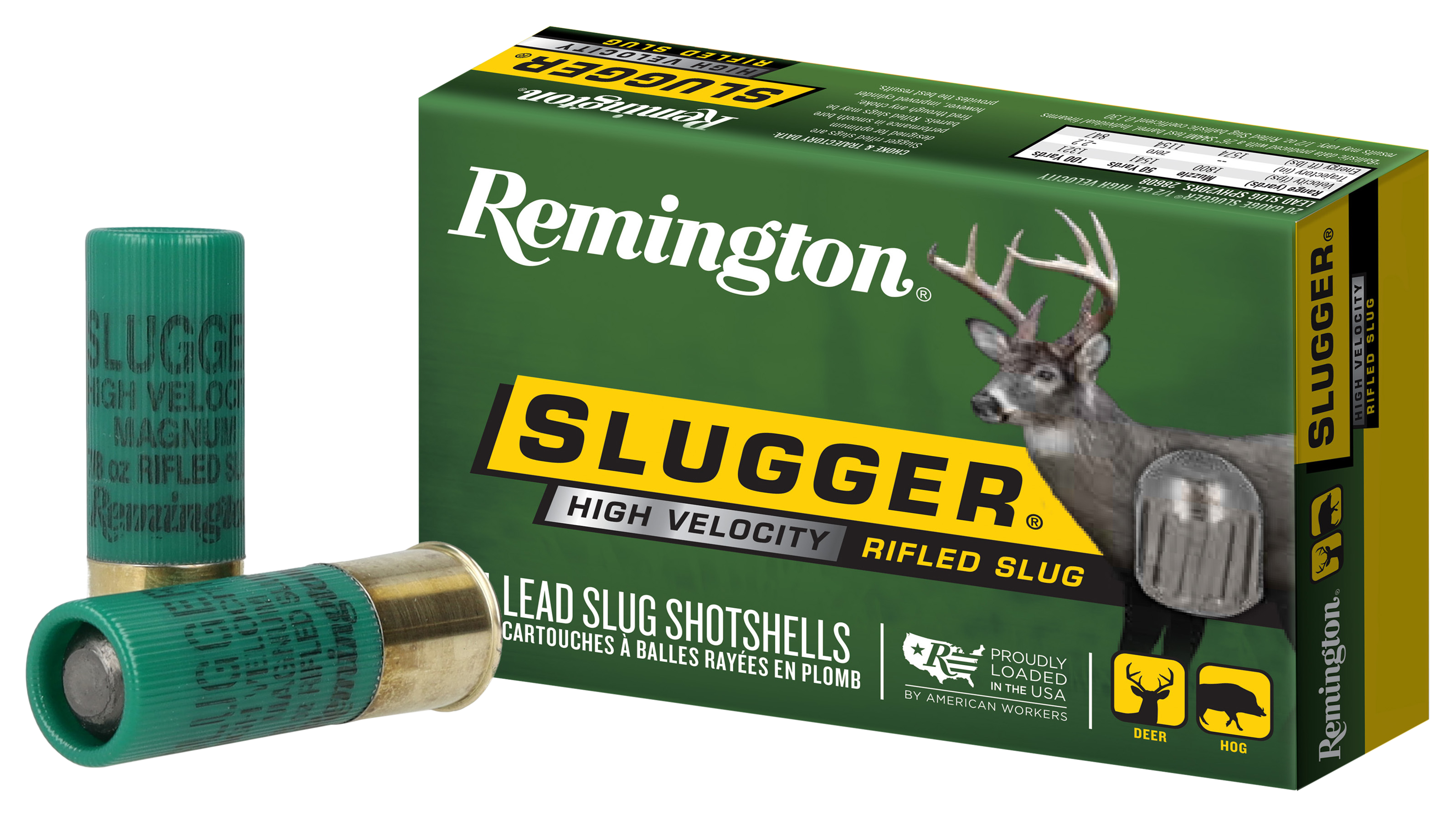 Remington Slugger Ammunition 12 Gauge 2-3/4" 7/8 oz High Velocity Rifled Slug Box of 5