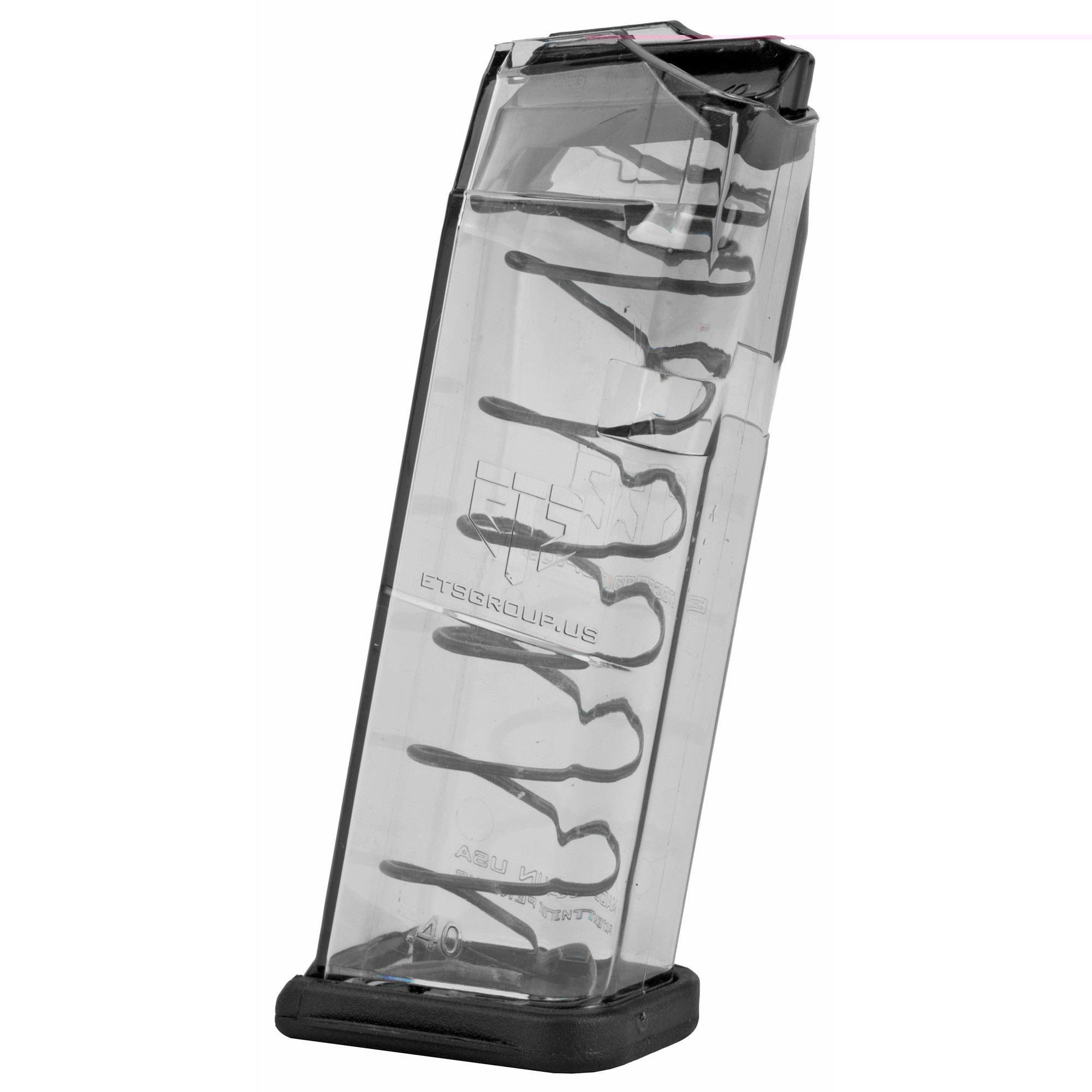 ETS Group GLK22210 Pistol Mags30rd Extended 40 S&W Compatible w/Glock 22/23/24/27/35 Gen1-4 Clear Polymer