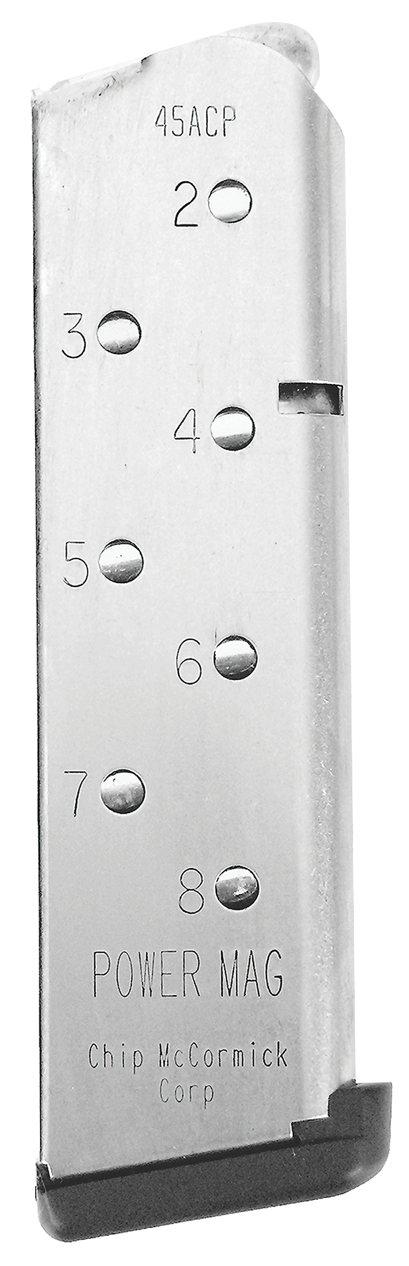 CMC Products 14131 Power MagStainless Steel with Black Base Pad Detachable 8rd 45 ACP for 1911 Government