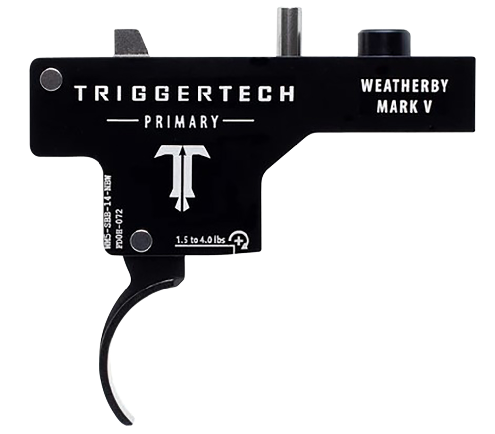 TriggerTech WM5SBB14NBW PrimarySingle-Stage Curved Trigger with 1.50-4 lbs Draw Weight & Black PVD Finish for Weatherby Mark V