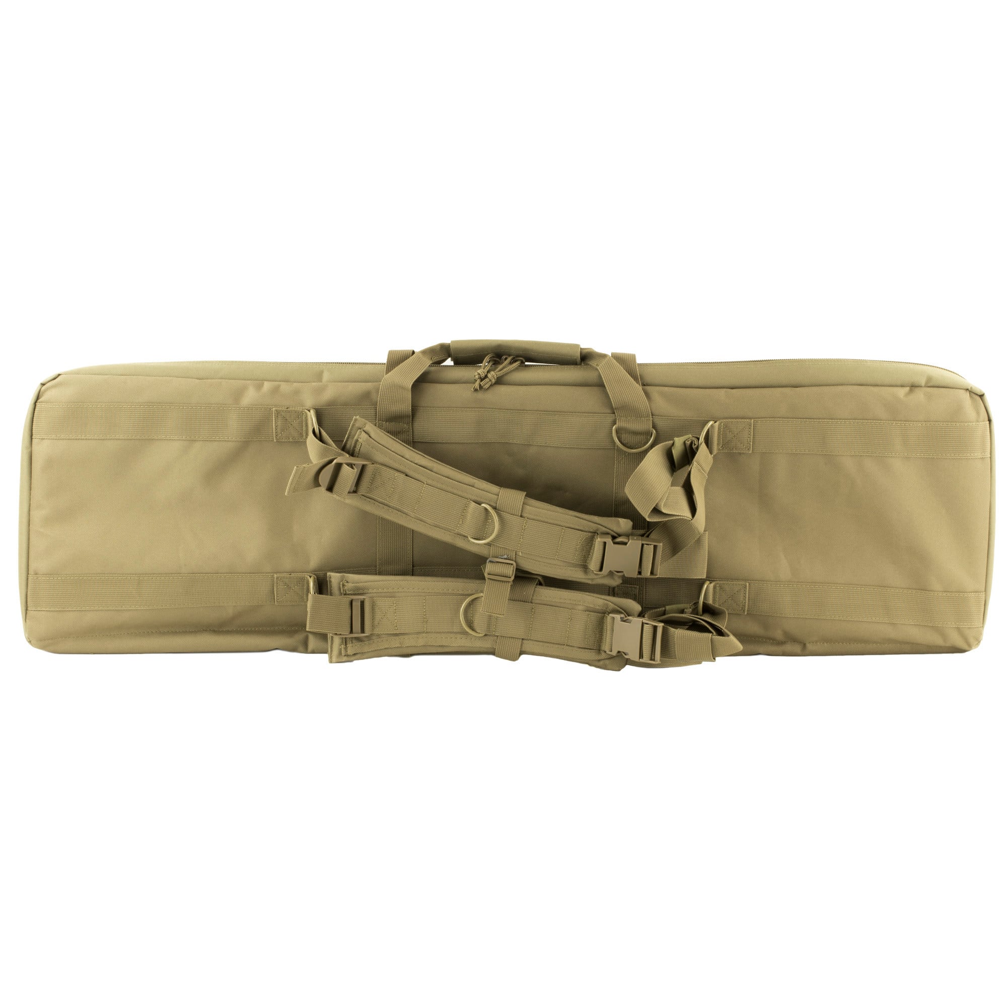 NcStar CVDC2946T42 VISM Double Carbine Case Tan PVC Nylon with Foam Padding, Lockable Zippers, Pockets & MOLLE Webbing42" L x 13" H Interior Dimensions