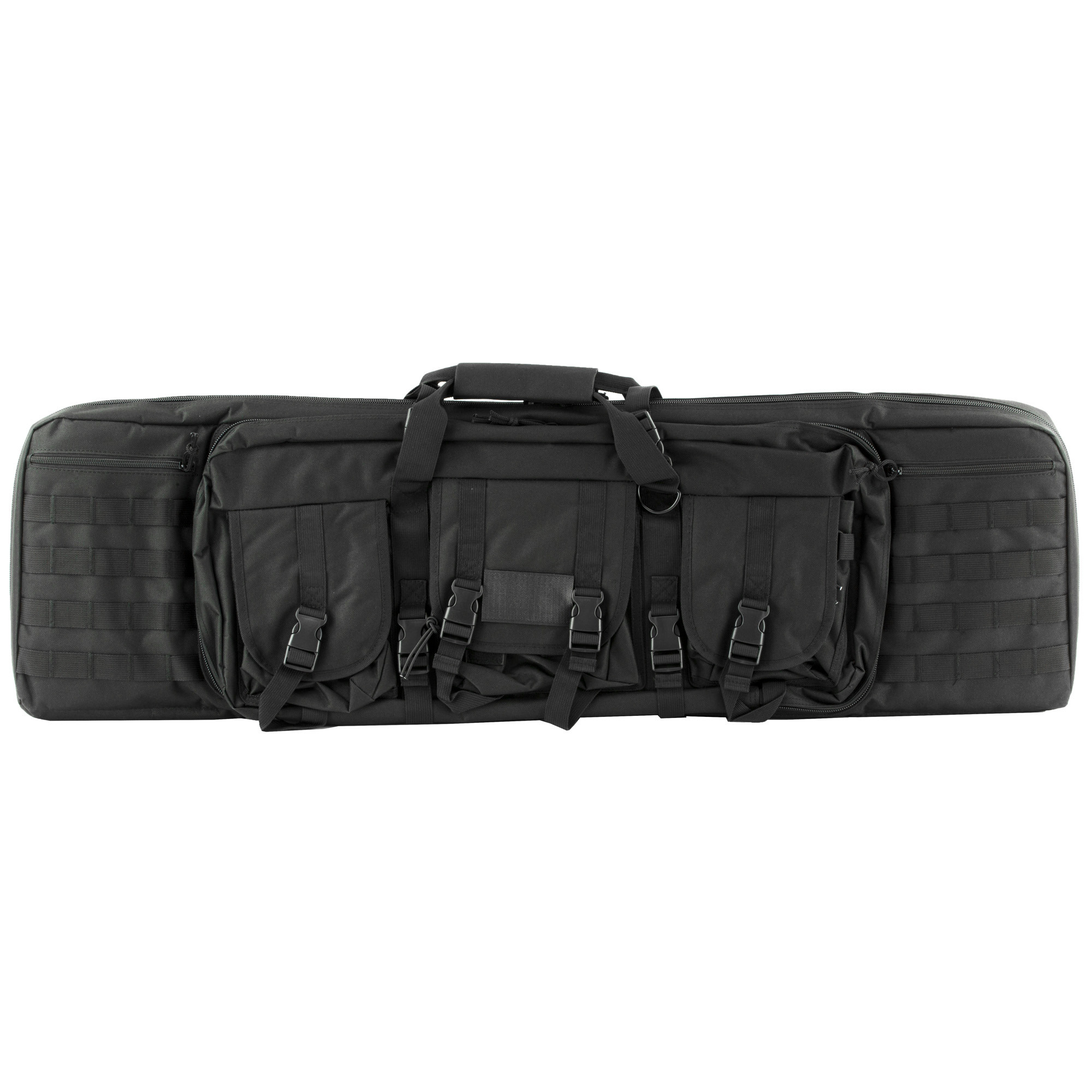 NcStar CVDC2946B42 VISM Double Carbine Case Black PVC Nylon with Foam Padding, Lockable Zippers, Pockets & MOLLE Webbing42" L x 13" H Interior Dimensions