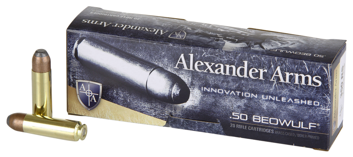 Alexander Arms AB400FPBOX FP Hunting 50 Beowulf 400 gr Flat Point (FP) 20 Per Box/ 10 Cs