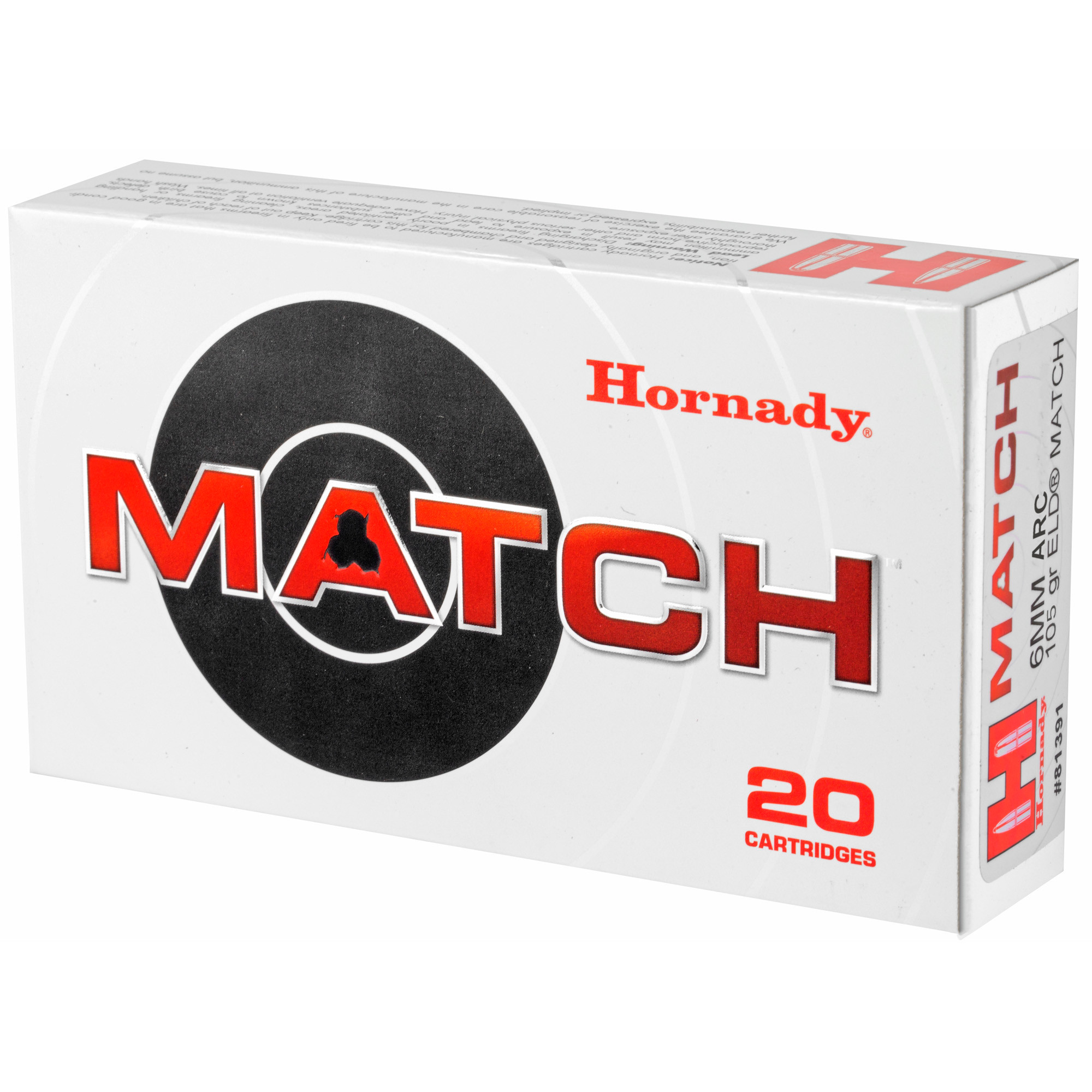 Hornady Match Ammunition 6mm ARC 108 Grain ELD Match 20RD