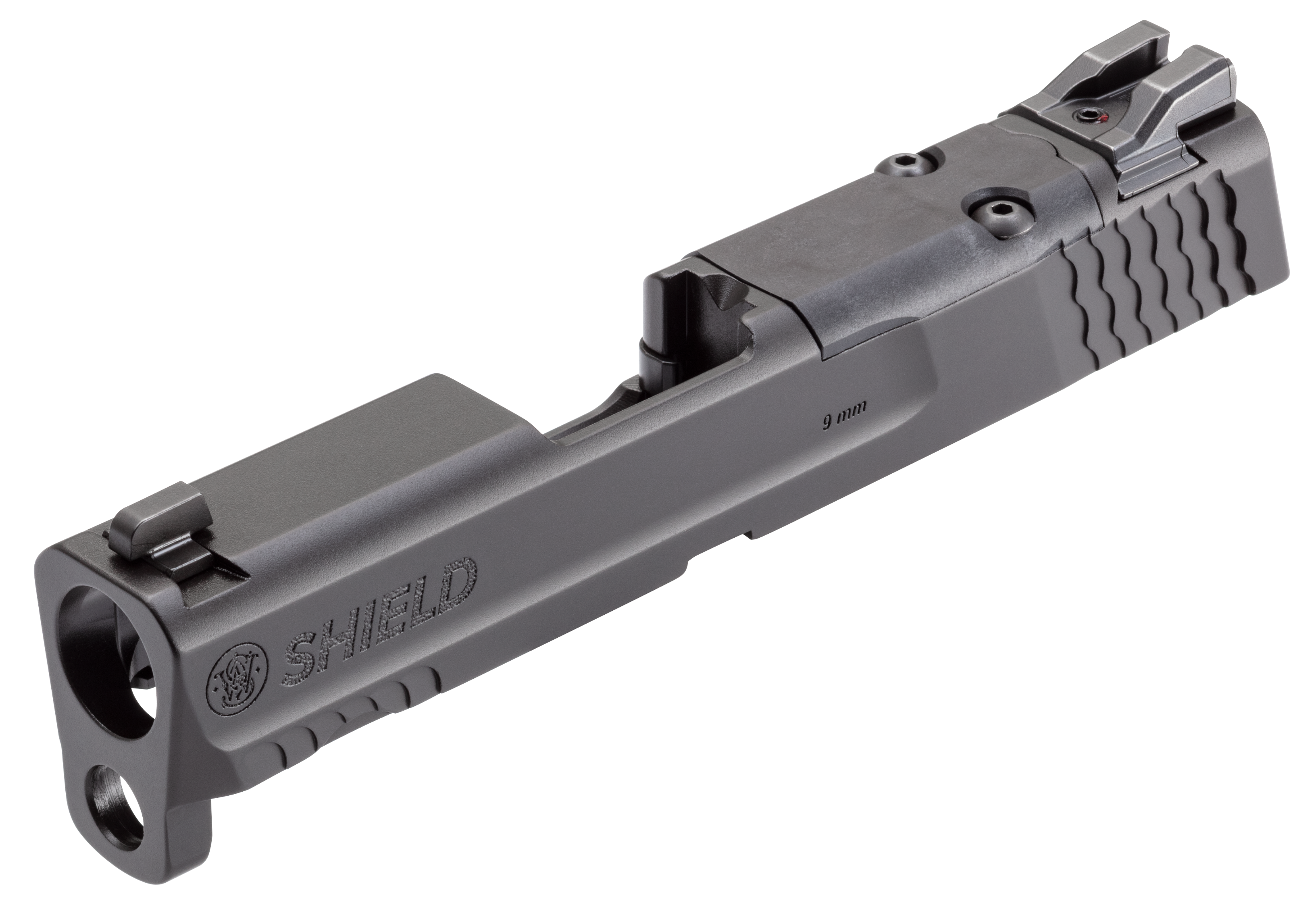 Smith & Wesson 3015613 Slide Assembly Shield Fits S&W Shield/Shield Plus Optic Ready 9mm Luger Black Armornite Stainless Steel 3-Dot White Sights