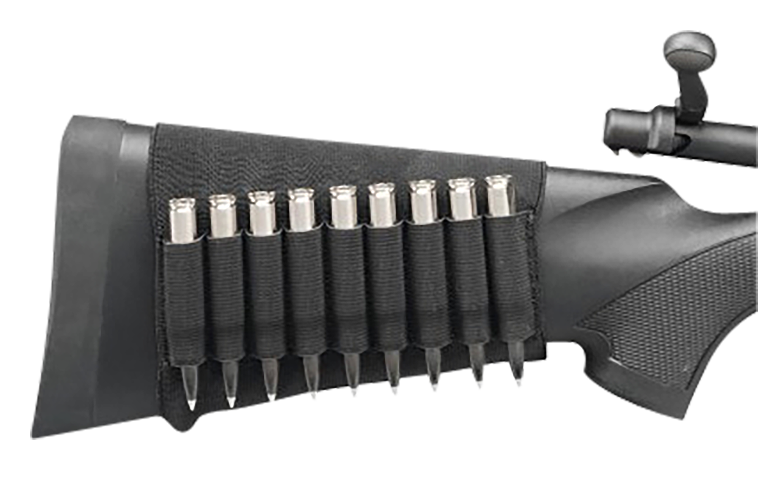 Hunters Specialties 00687 Buttstock Shell HolderHolds 9 Cartridges Black Elastic